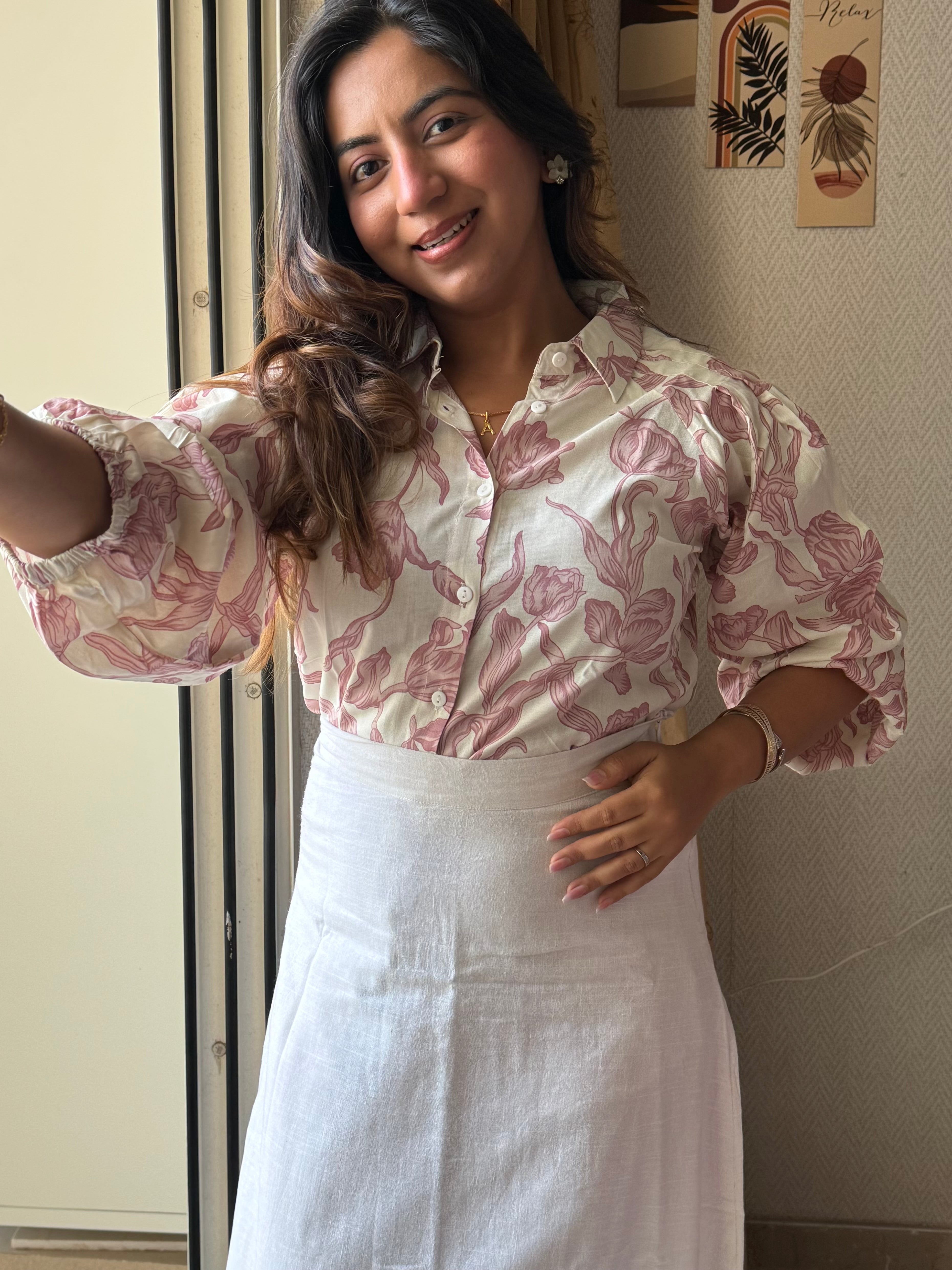 Classic Cream Floral Shirt