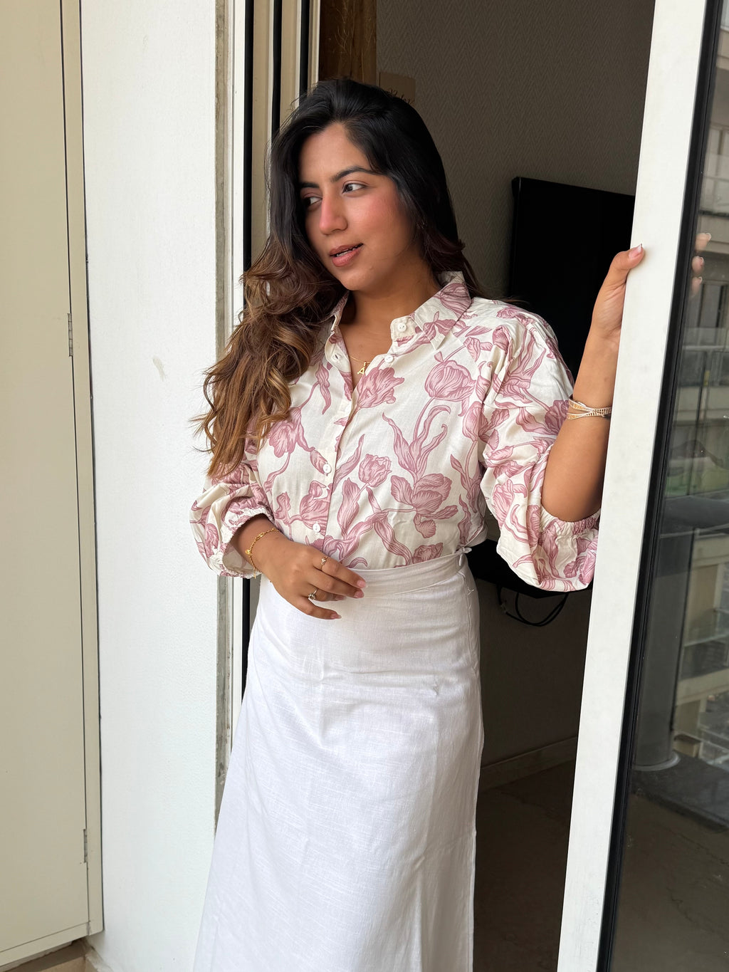 Classic Cream Floral Shirt