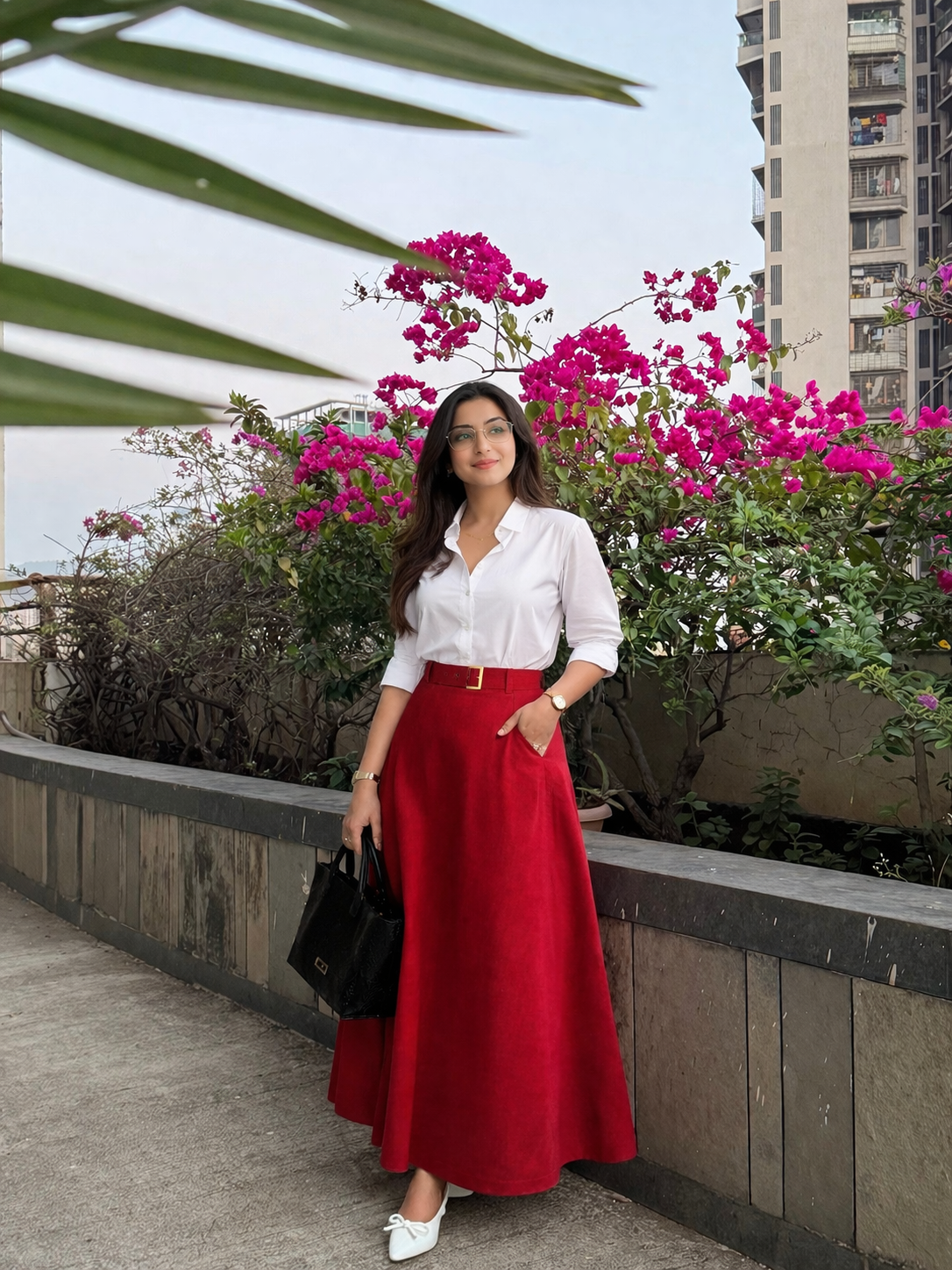 Red Cotton Skirt
