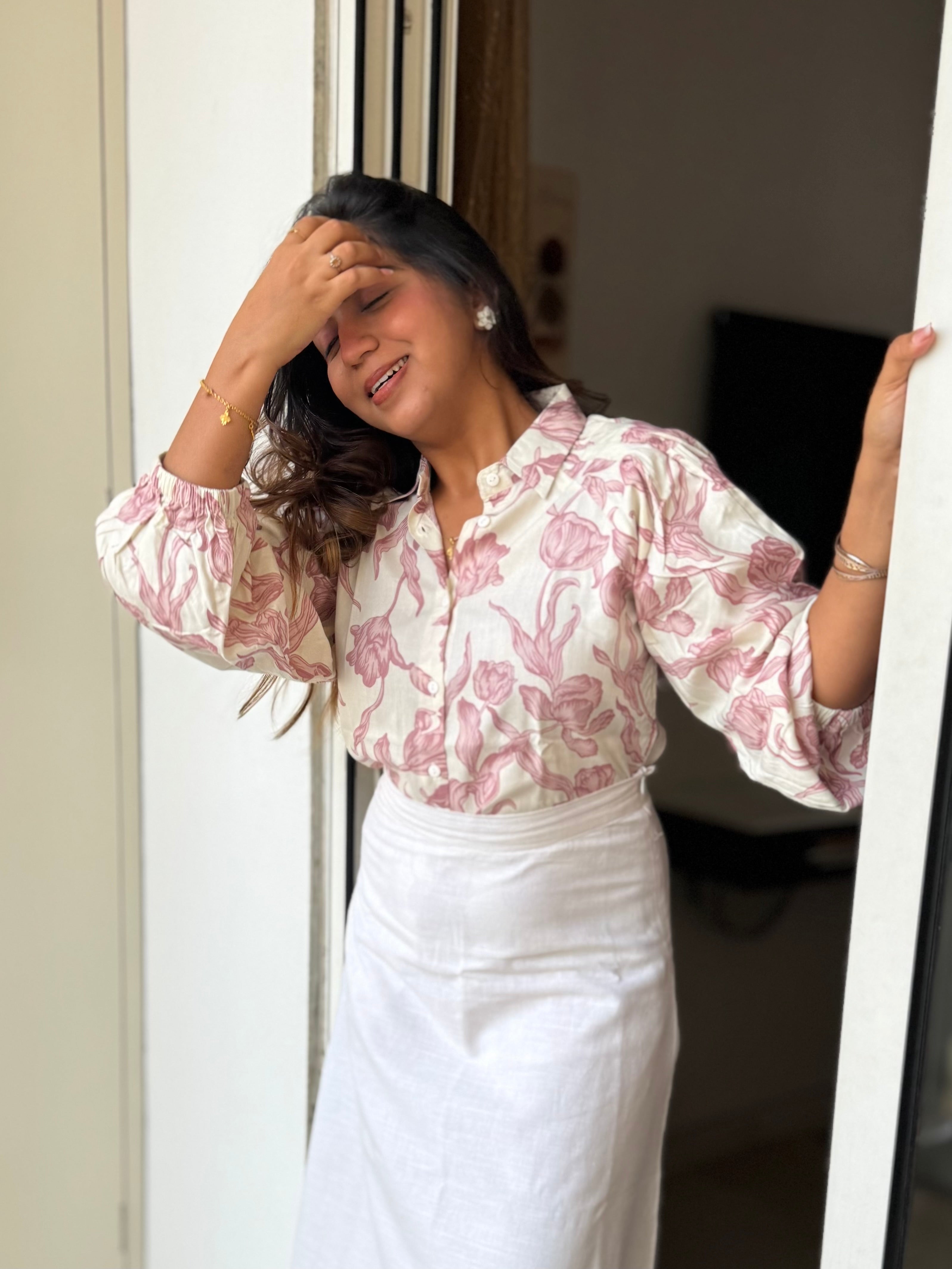 Classic Cream Floral Shirt