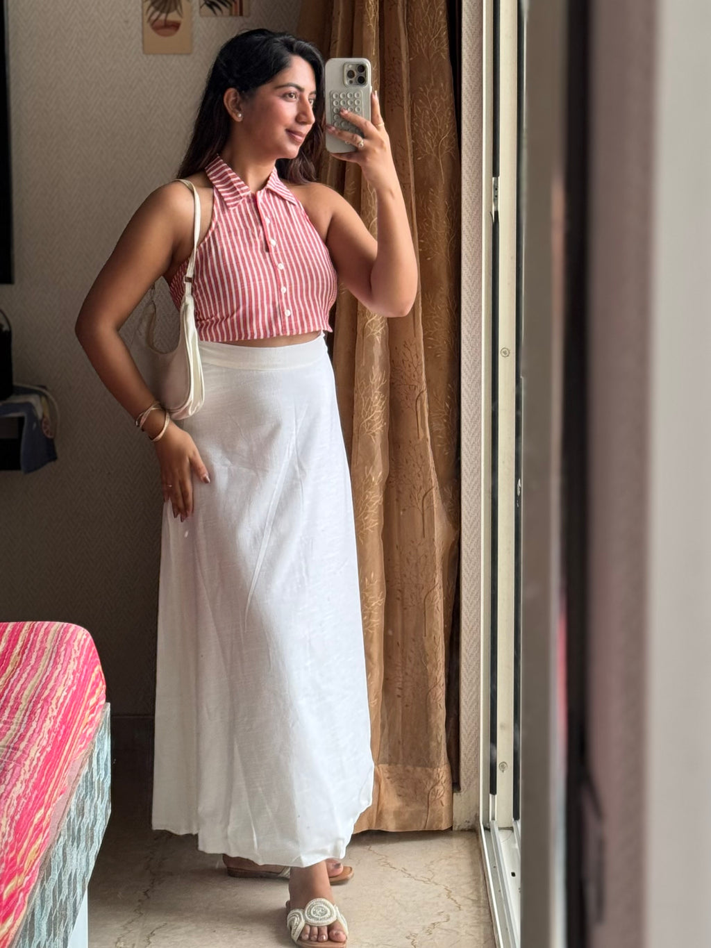 Premium Cotton White Skirt with Lining