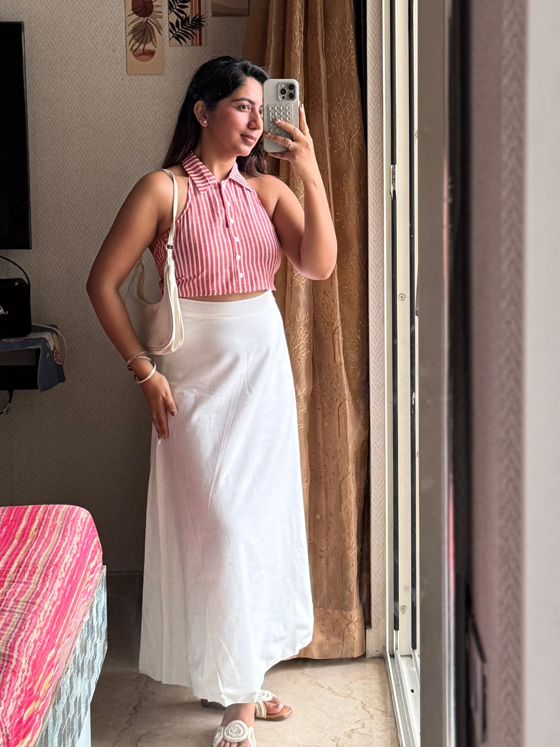 Premium Cotton White Skirt with Lining