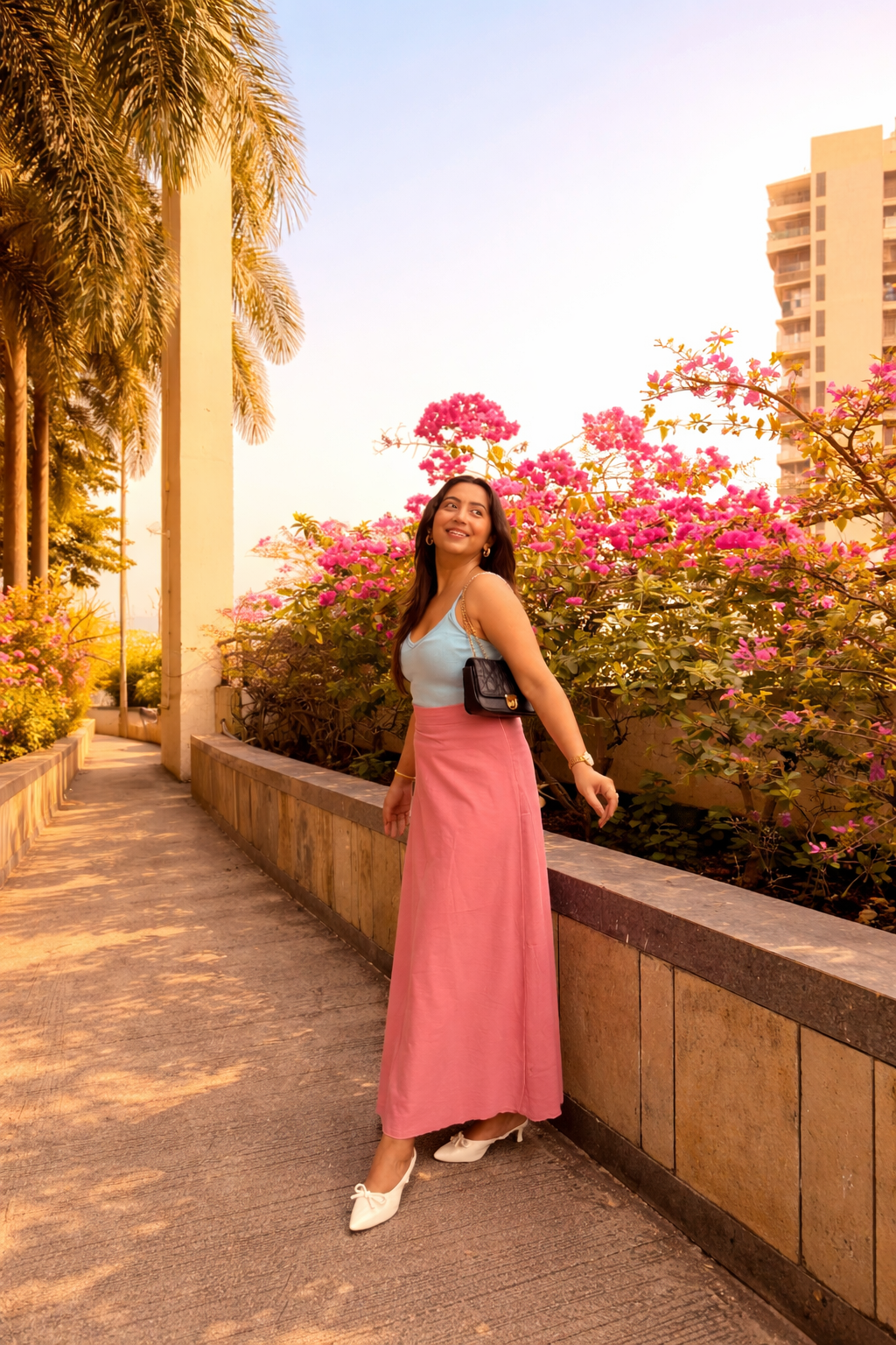 Peach Cotton Skirt