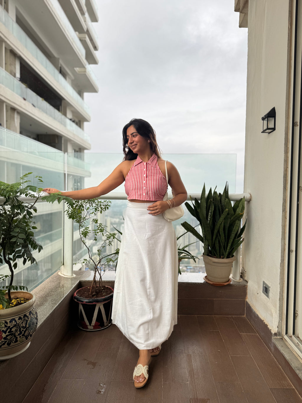 Premium Cotton White Skirt with Lining