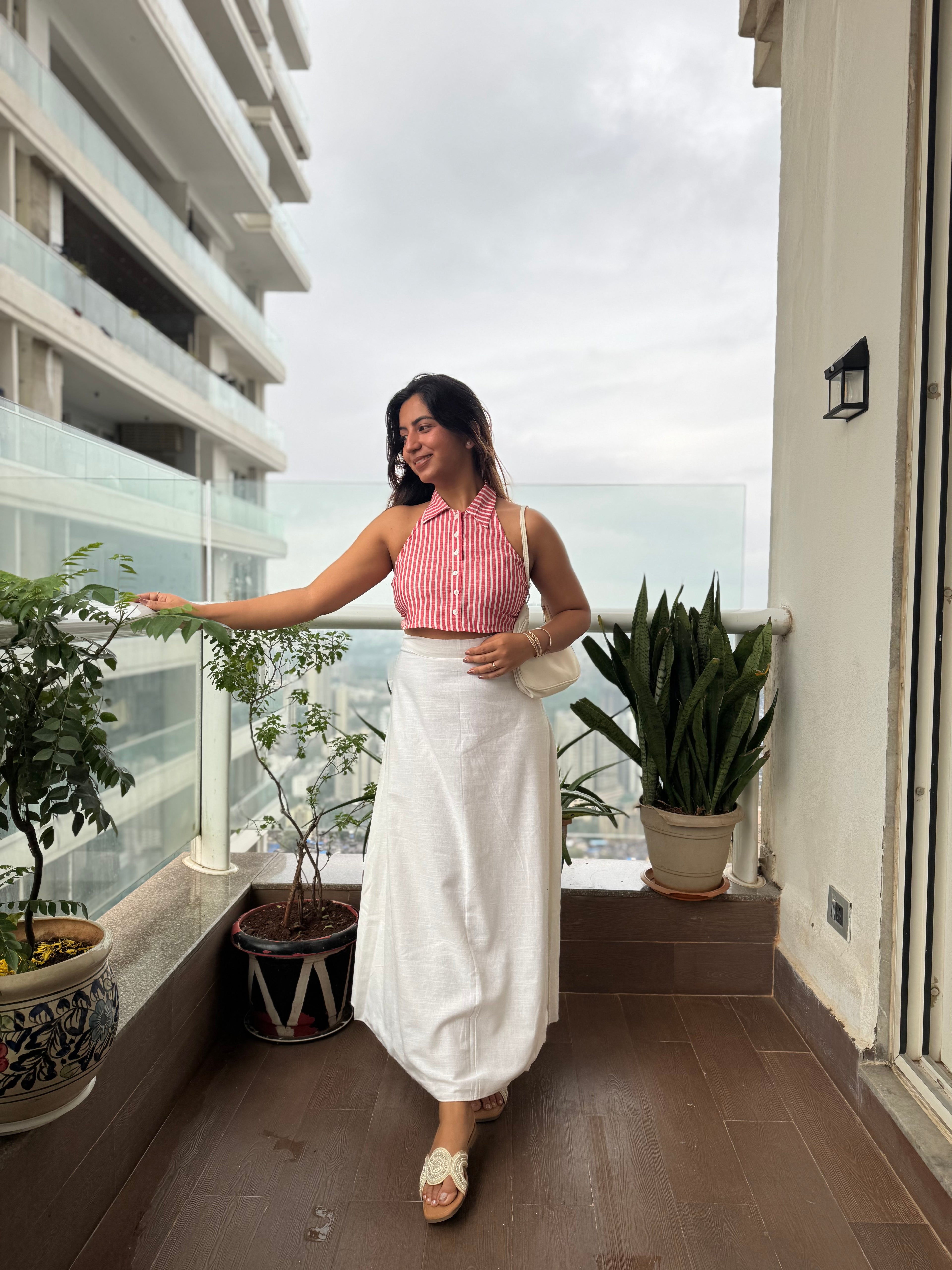 Premium Cotton White Skirt with Lining