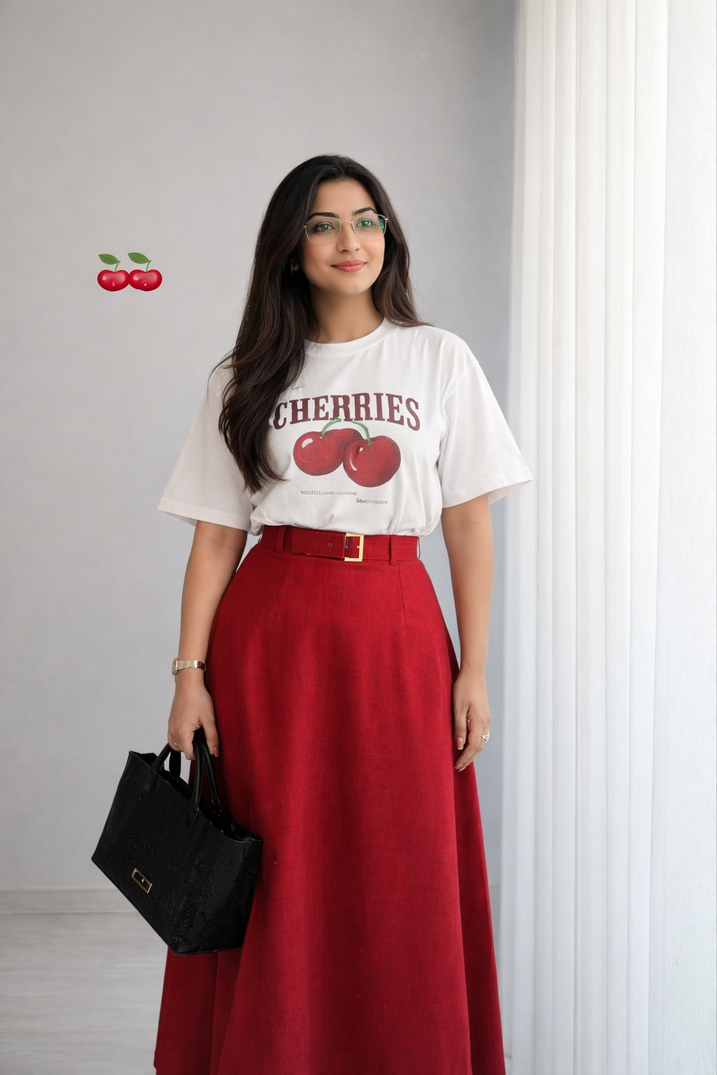 Red Cotton Skirt