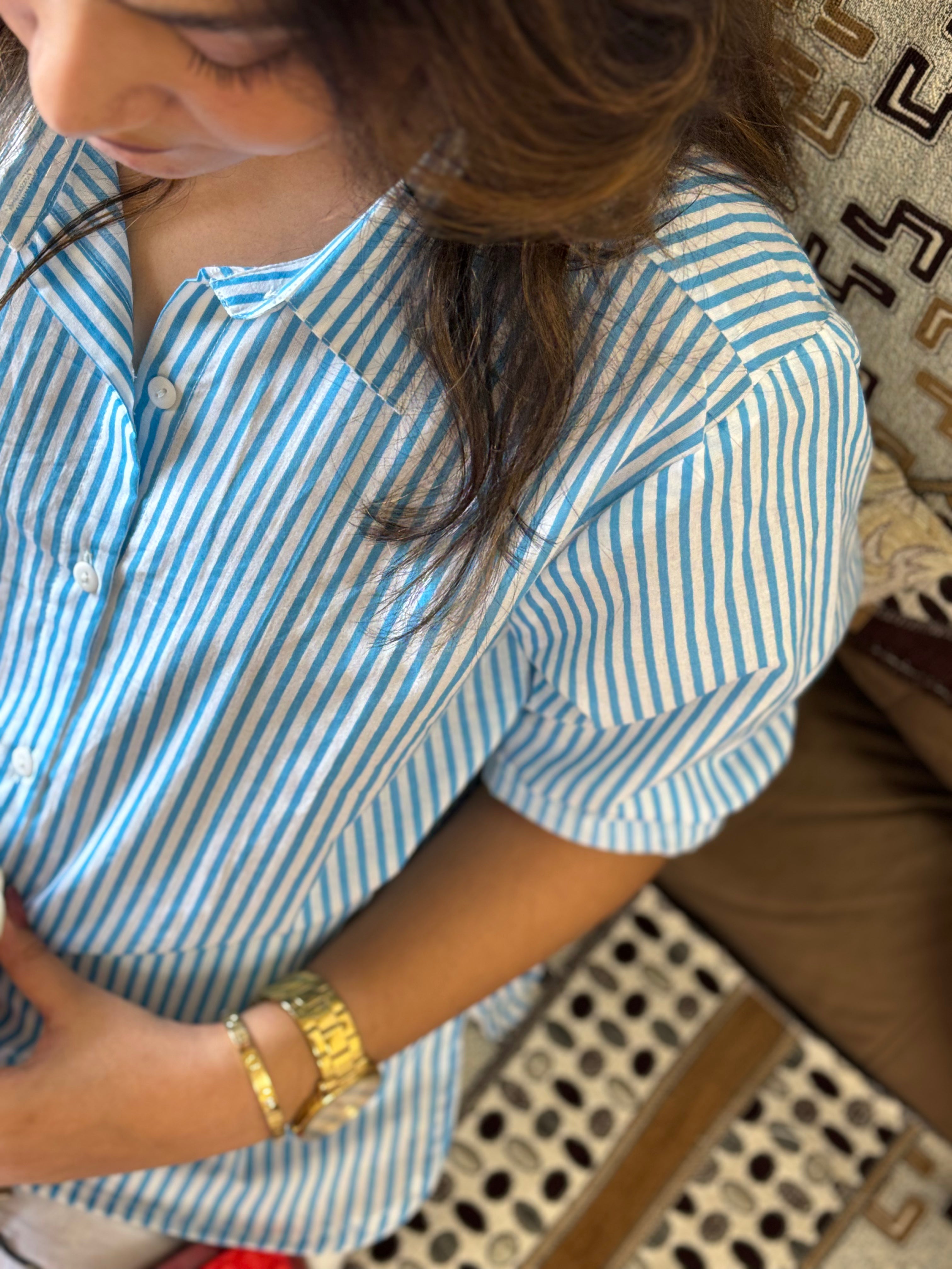 Blue Stripes Cotton Shirt