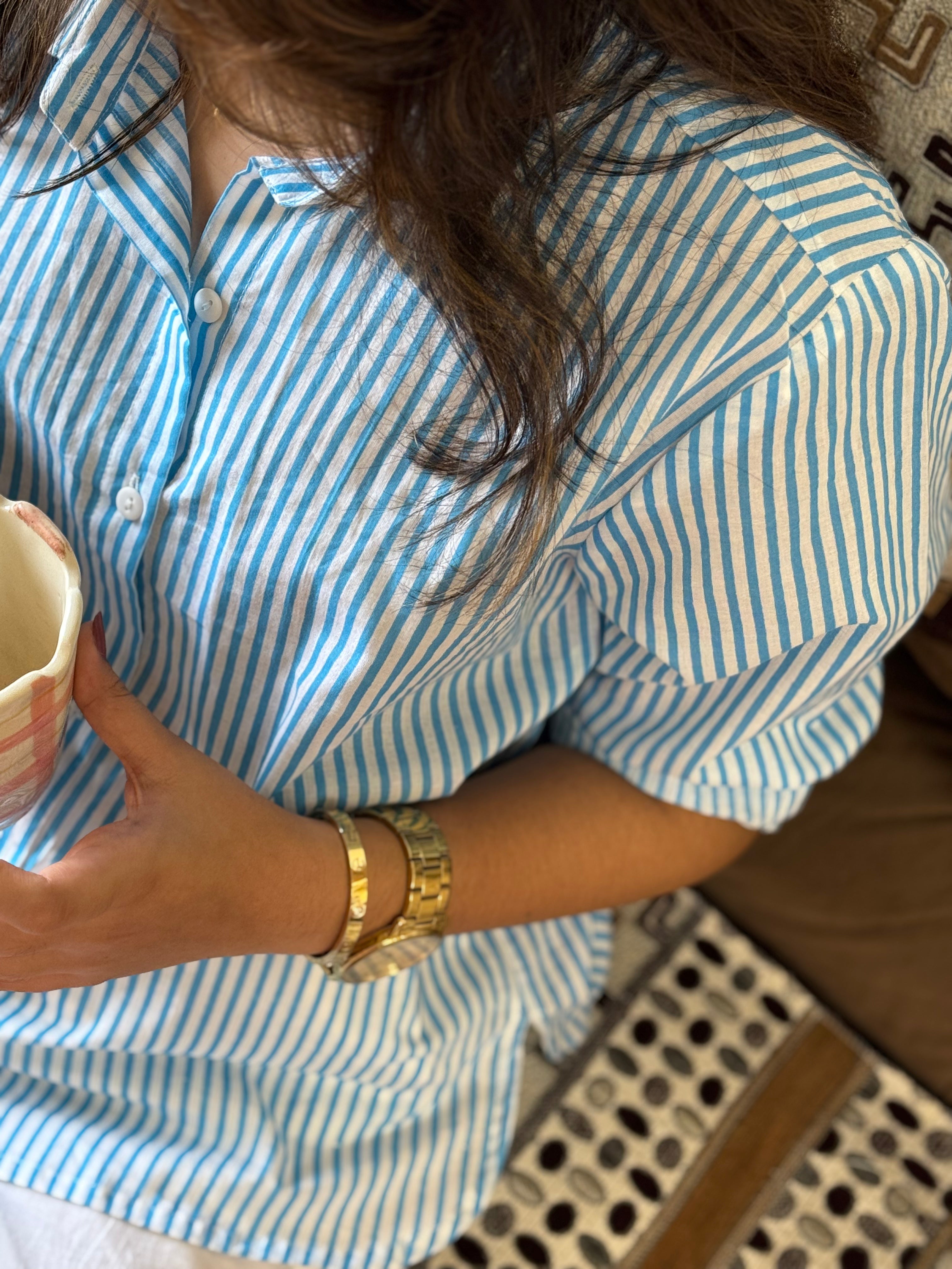 Blue Stripes Cotton Shirt