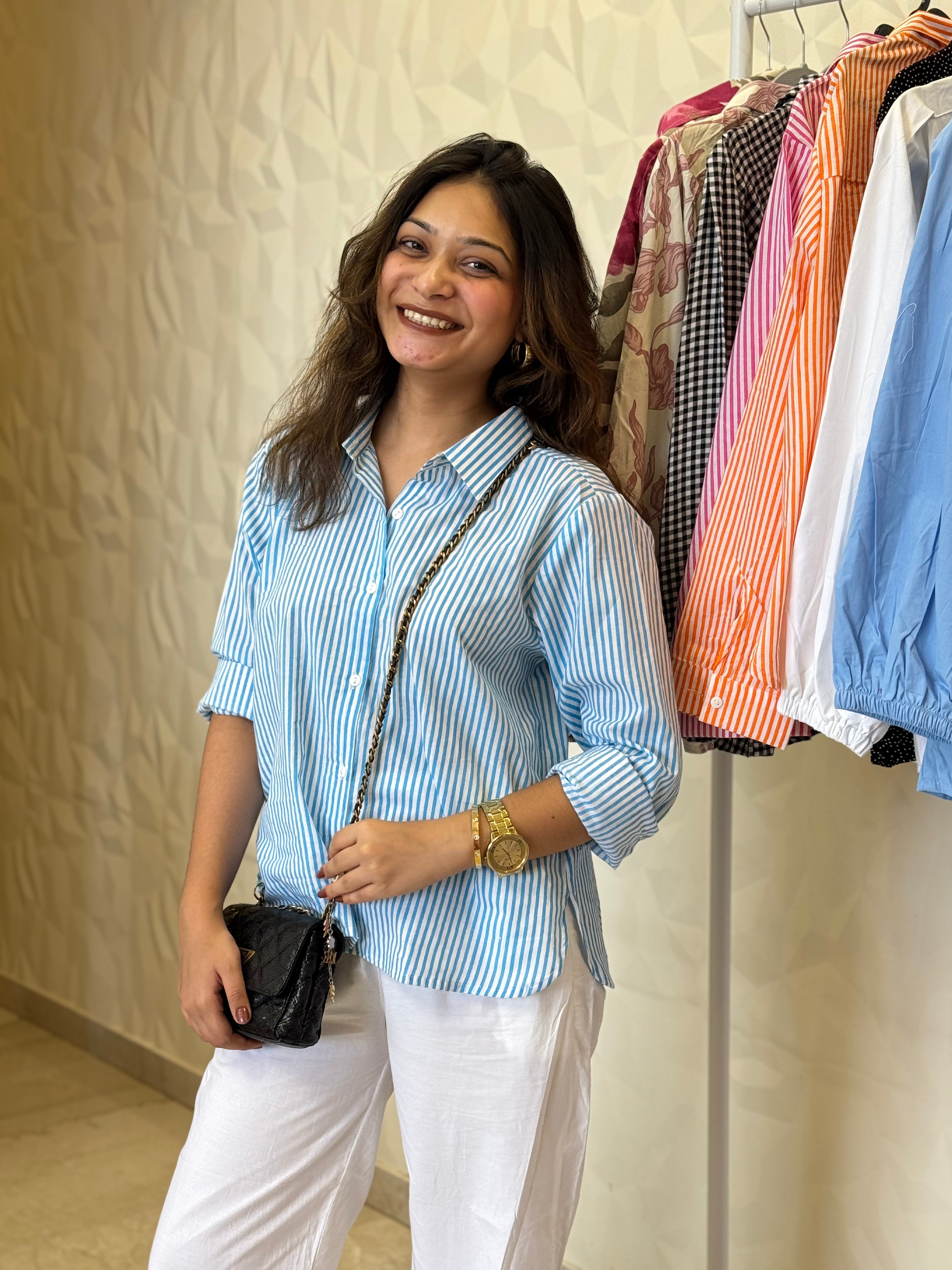 Blue Stripes Cotton Shirt