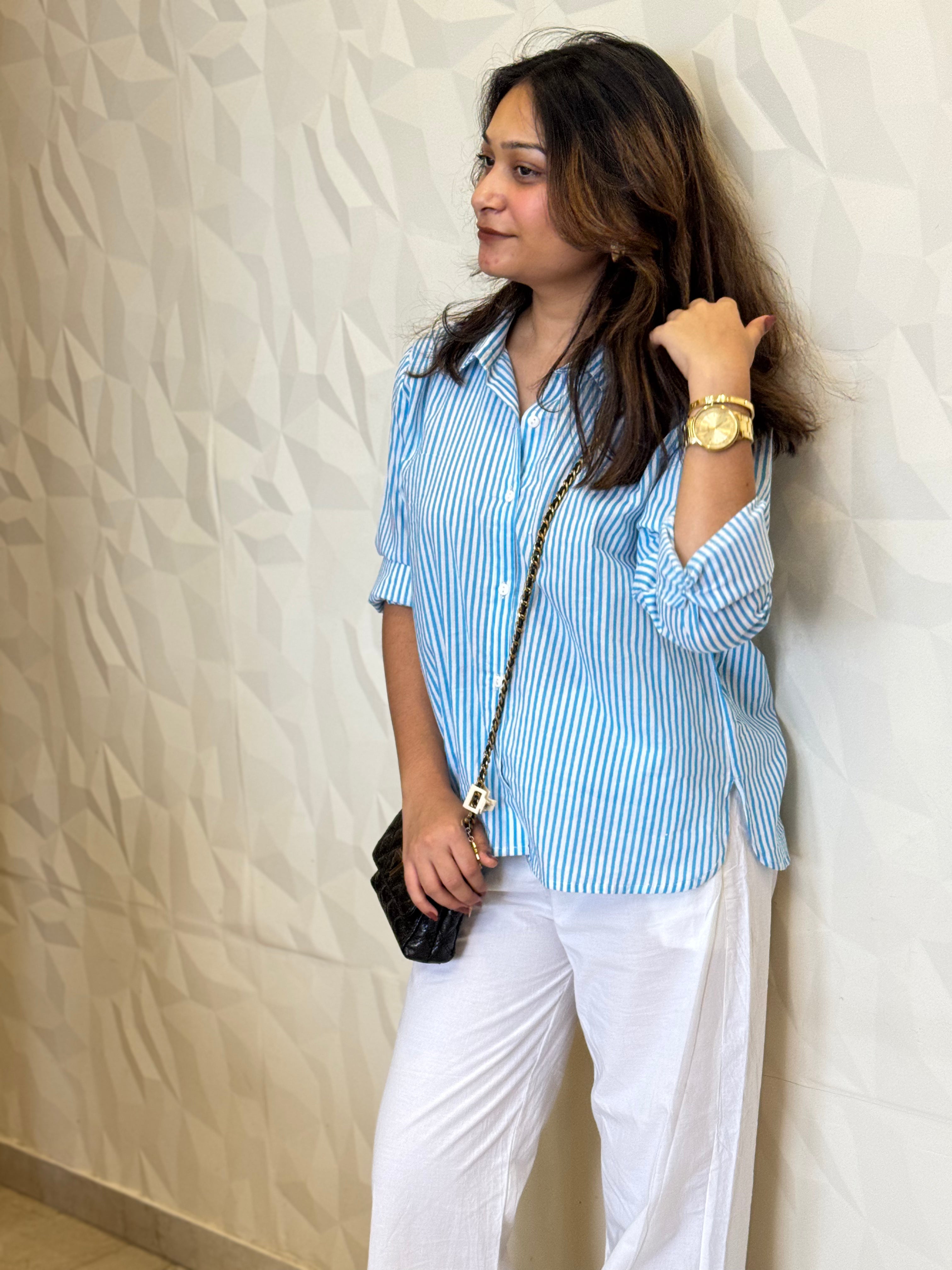 Blue Stripes Cotton Shirt