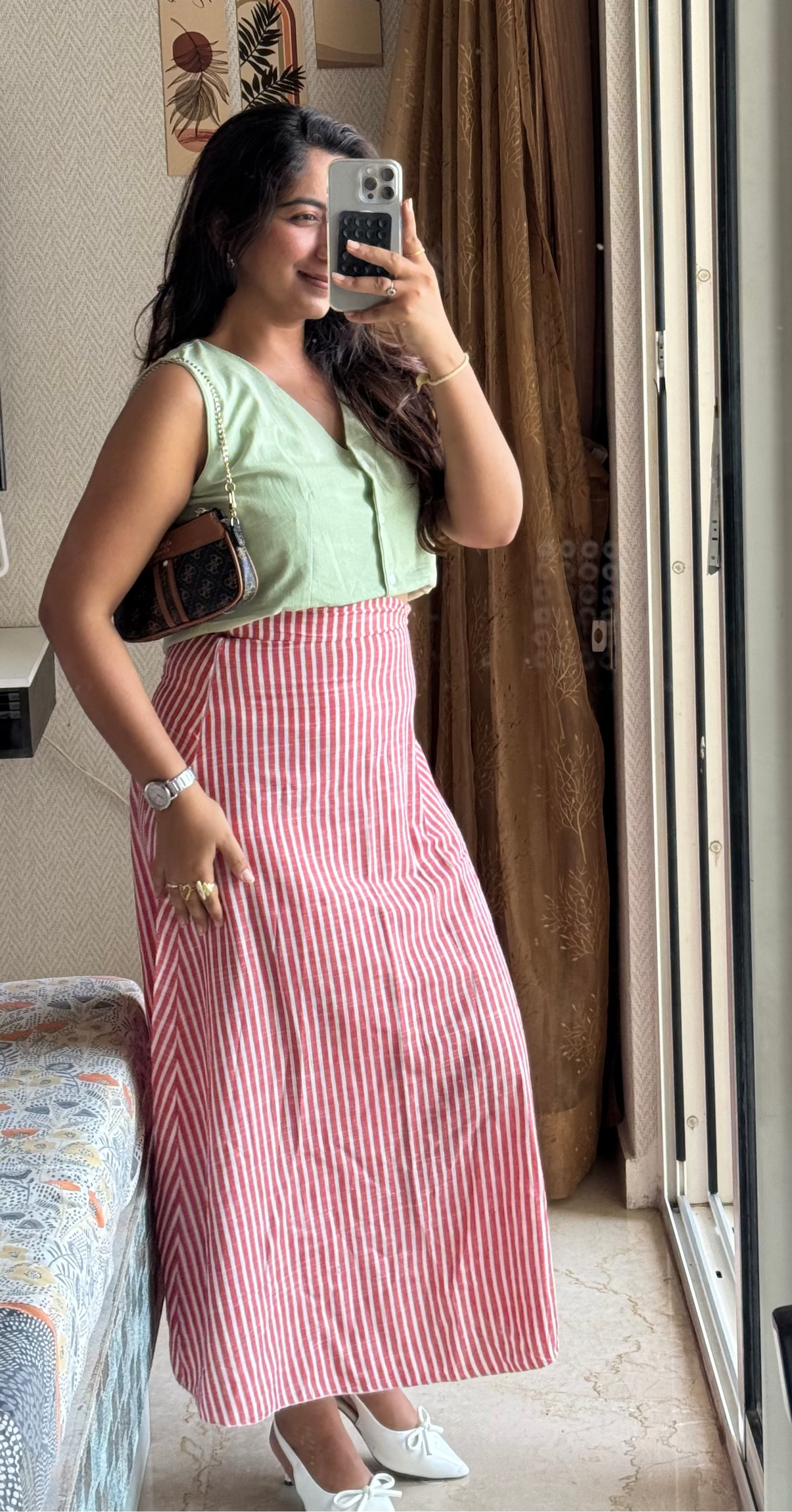 Rose Matcha Skirt Coord Set