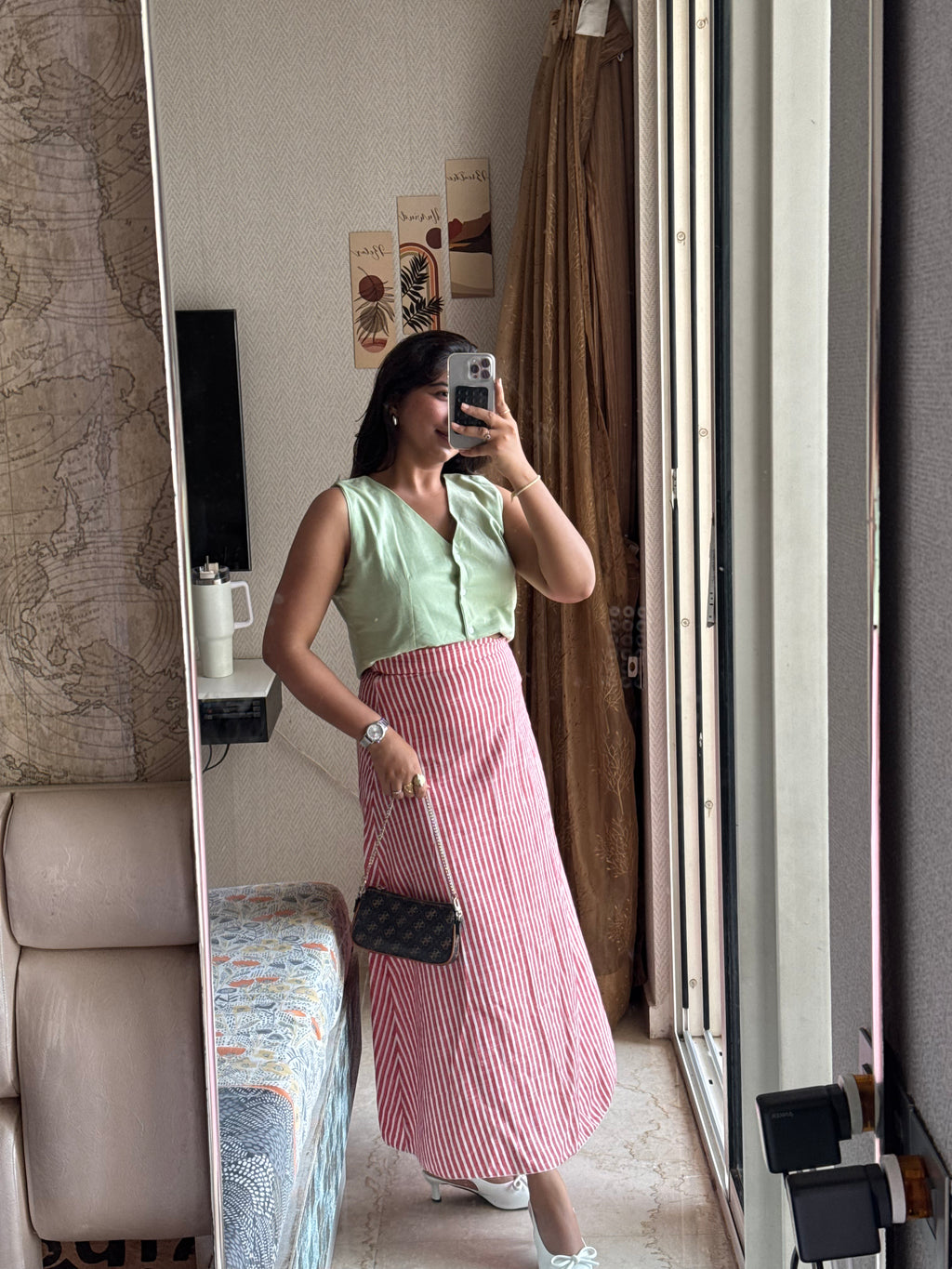 Rose Matcha Skirt Coord Set