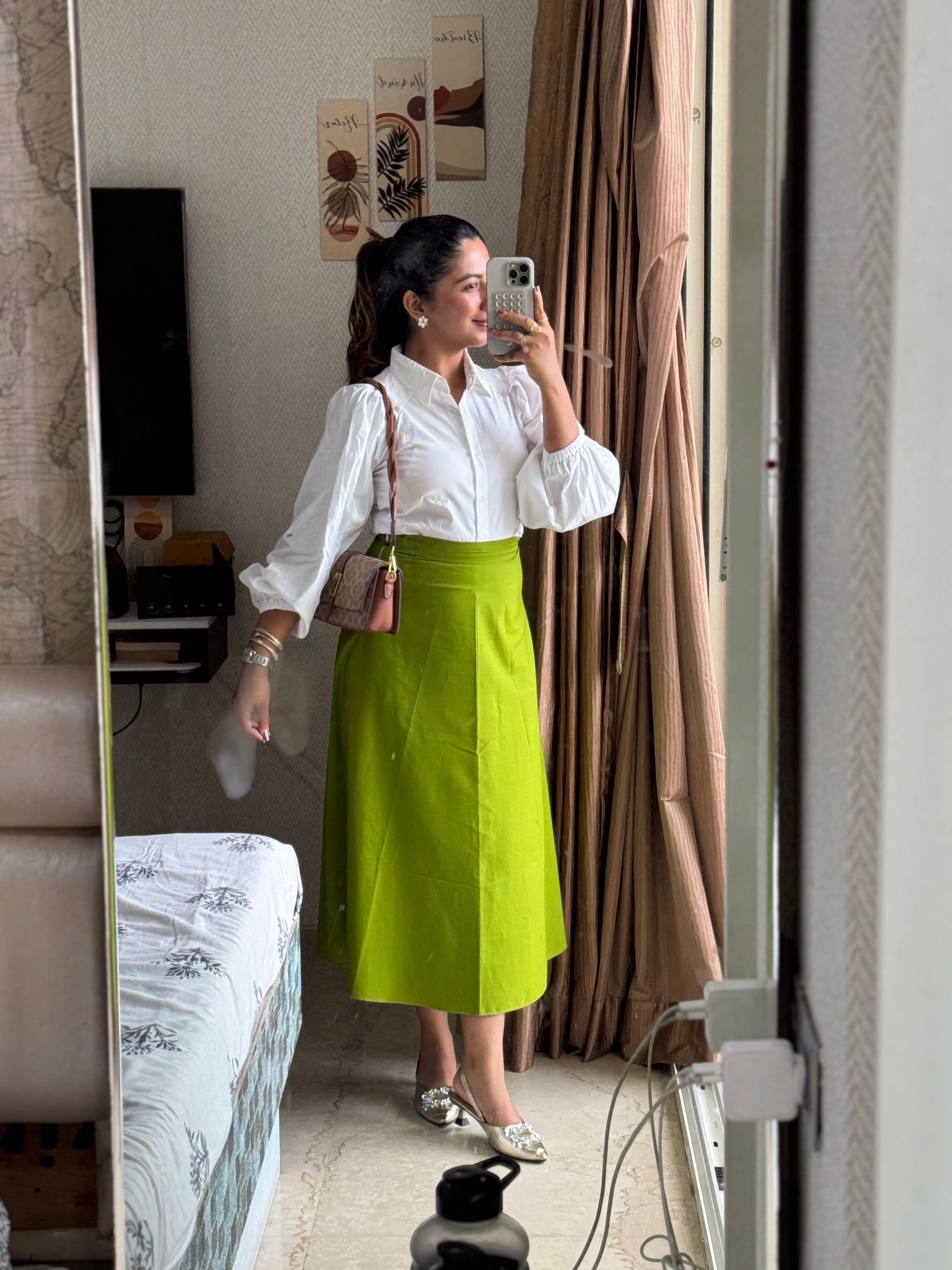 GARDEN GREEN COTTON SKIRT