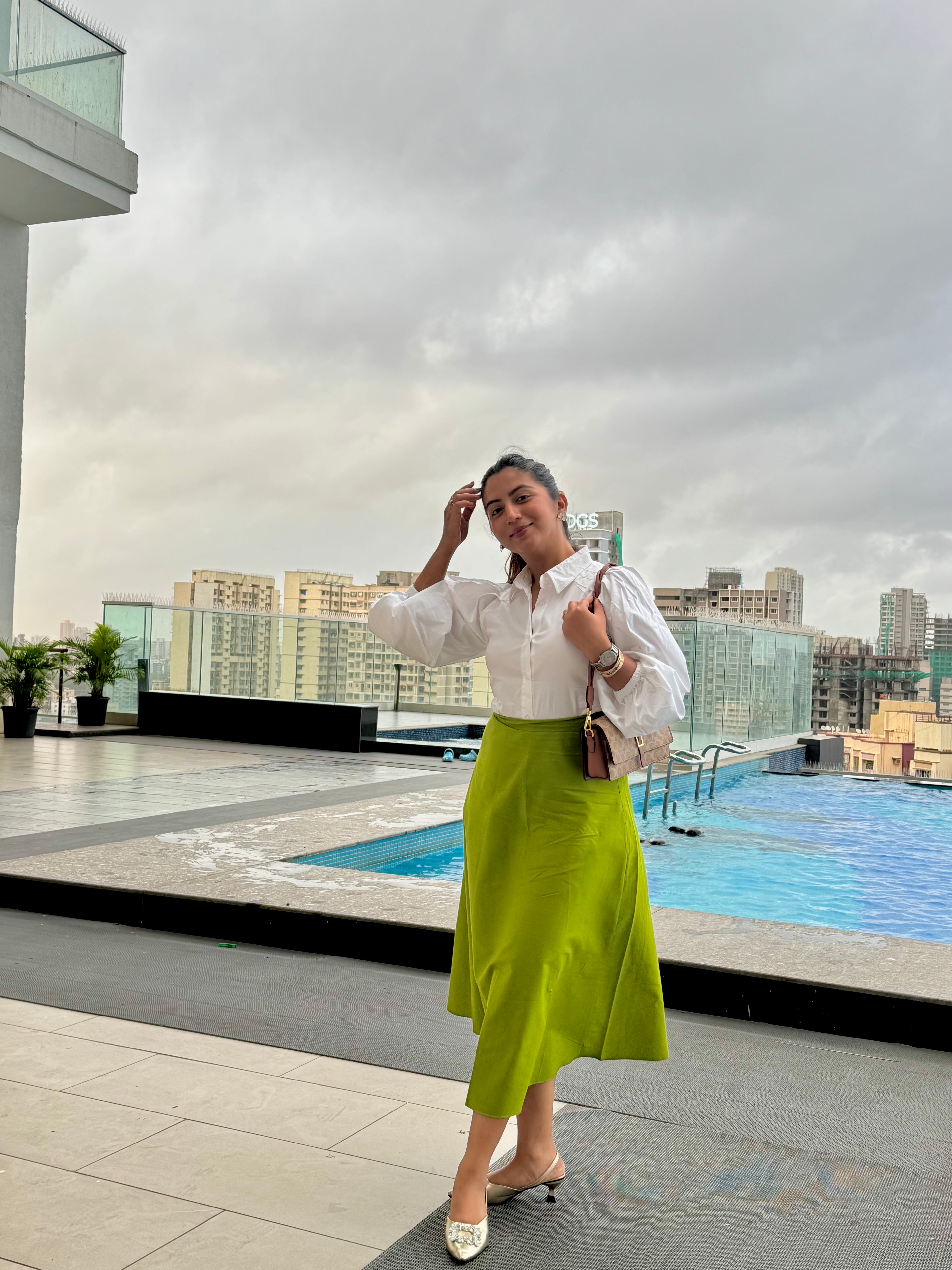 GARDEN GREEN COTTON SKIRT