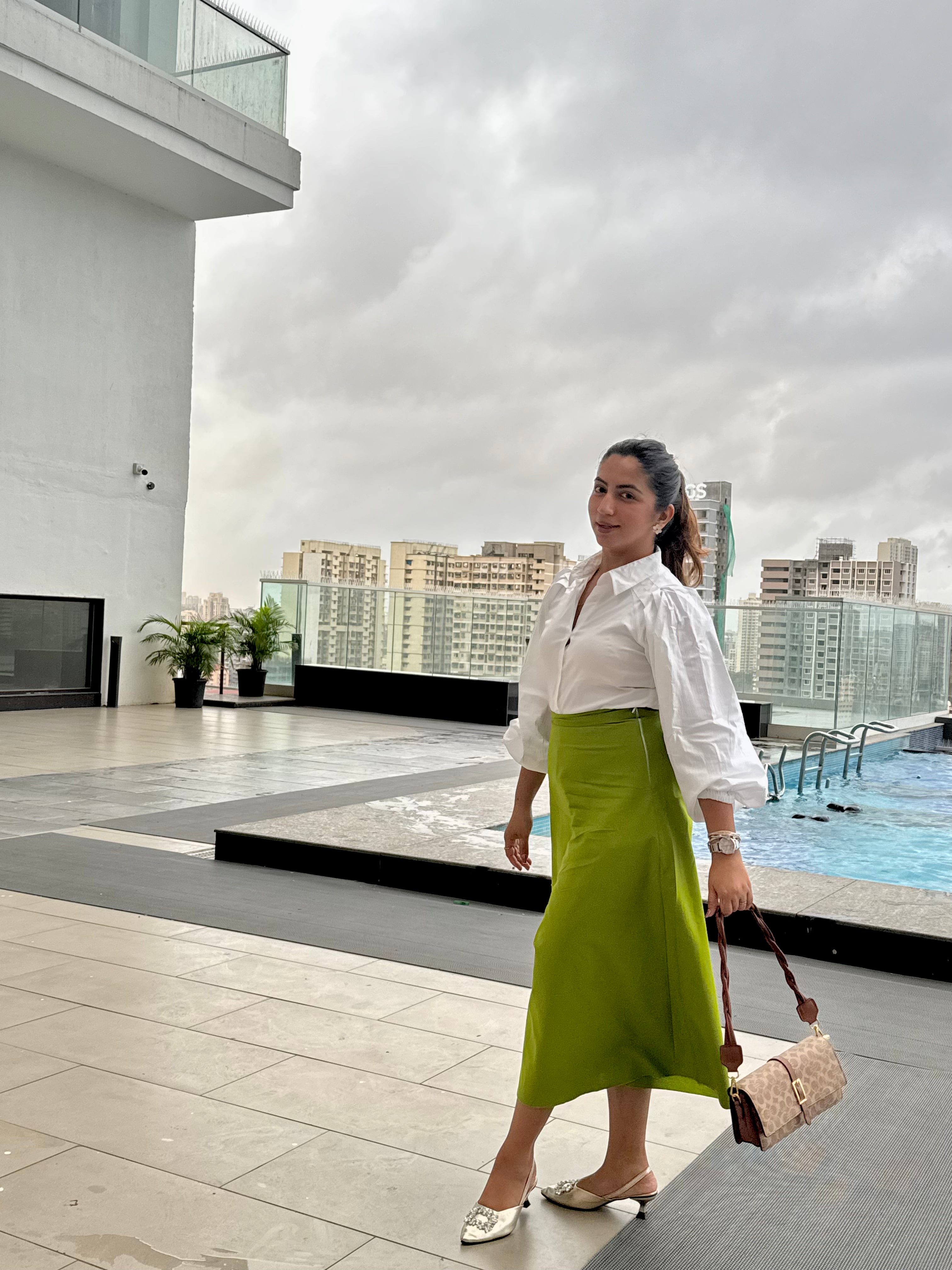 GARDEN GREEN COTTON SKIRT