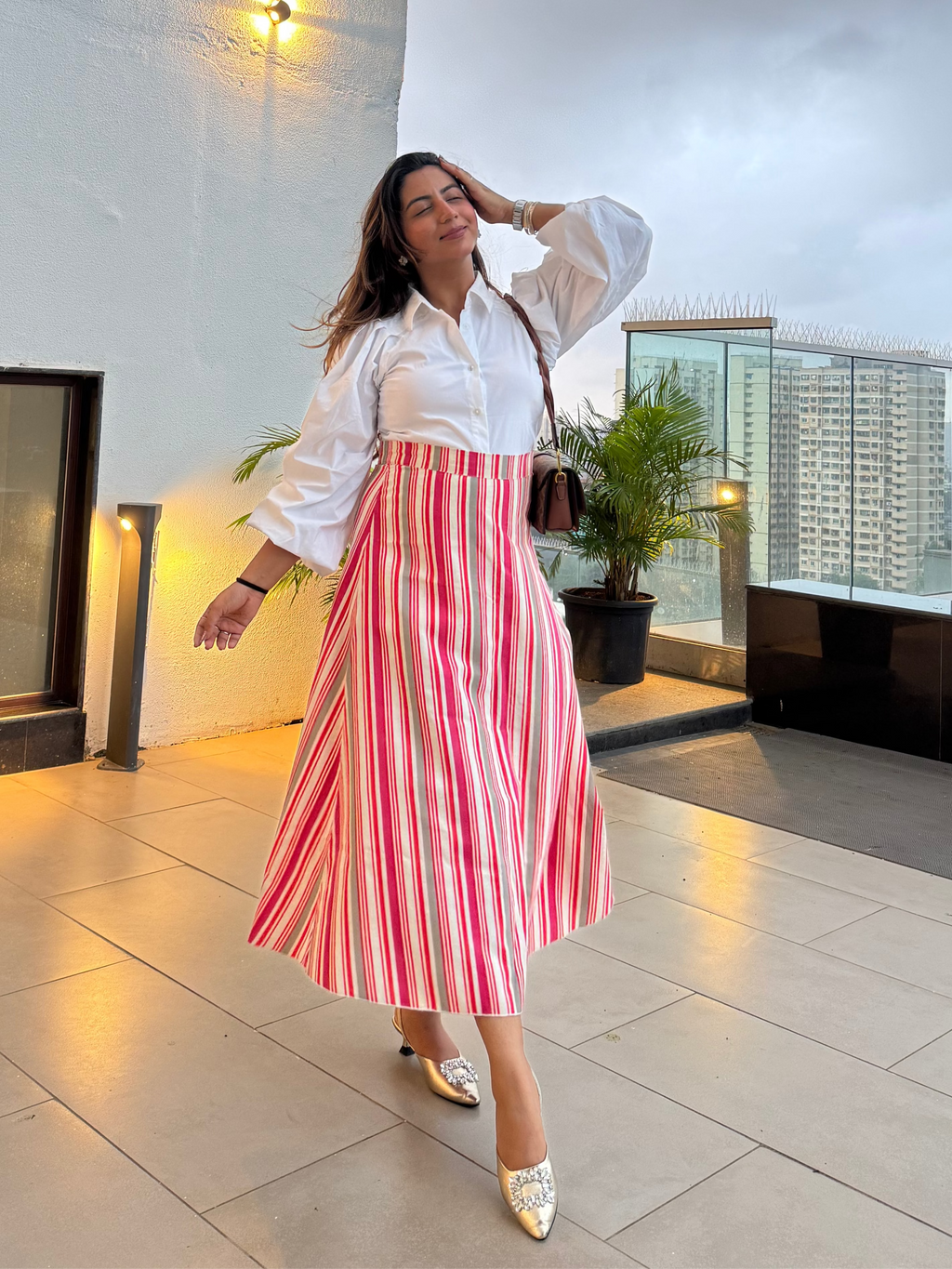 OG STRIPES COTTON SKIRT