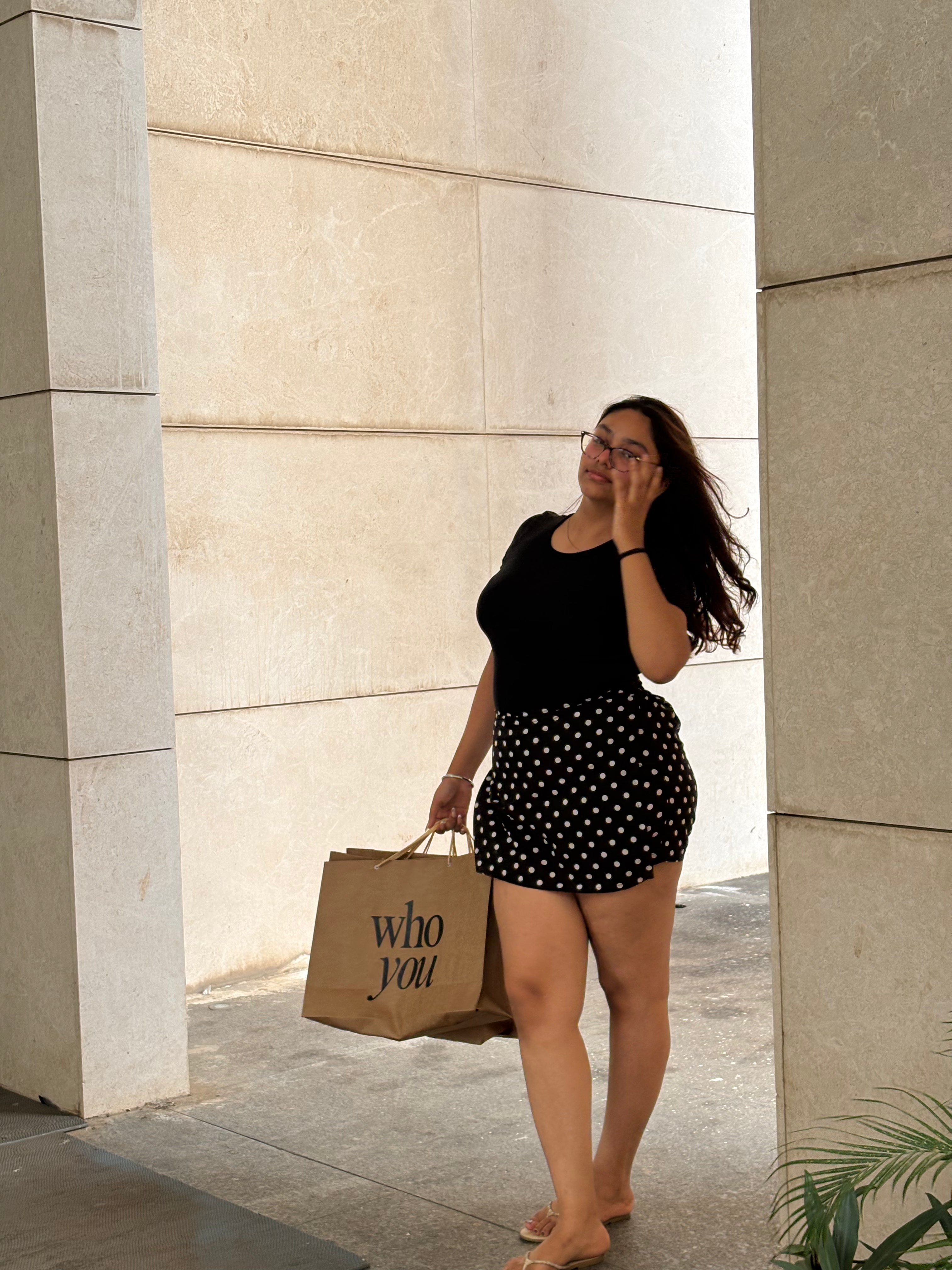 Black Polka Dot Skort