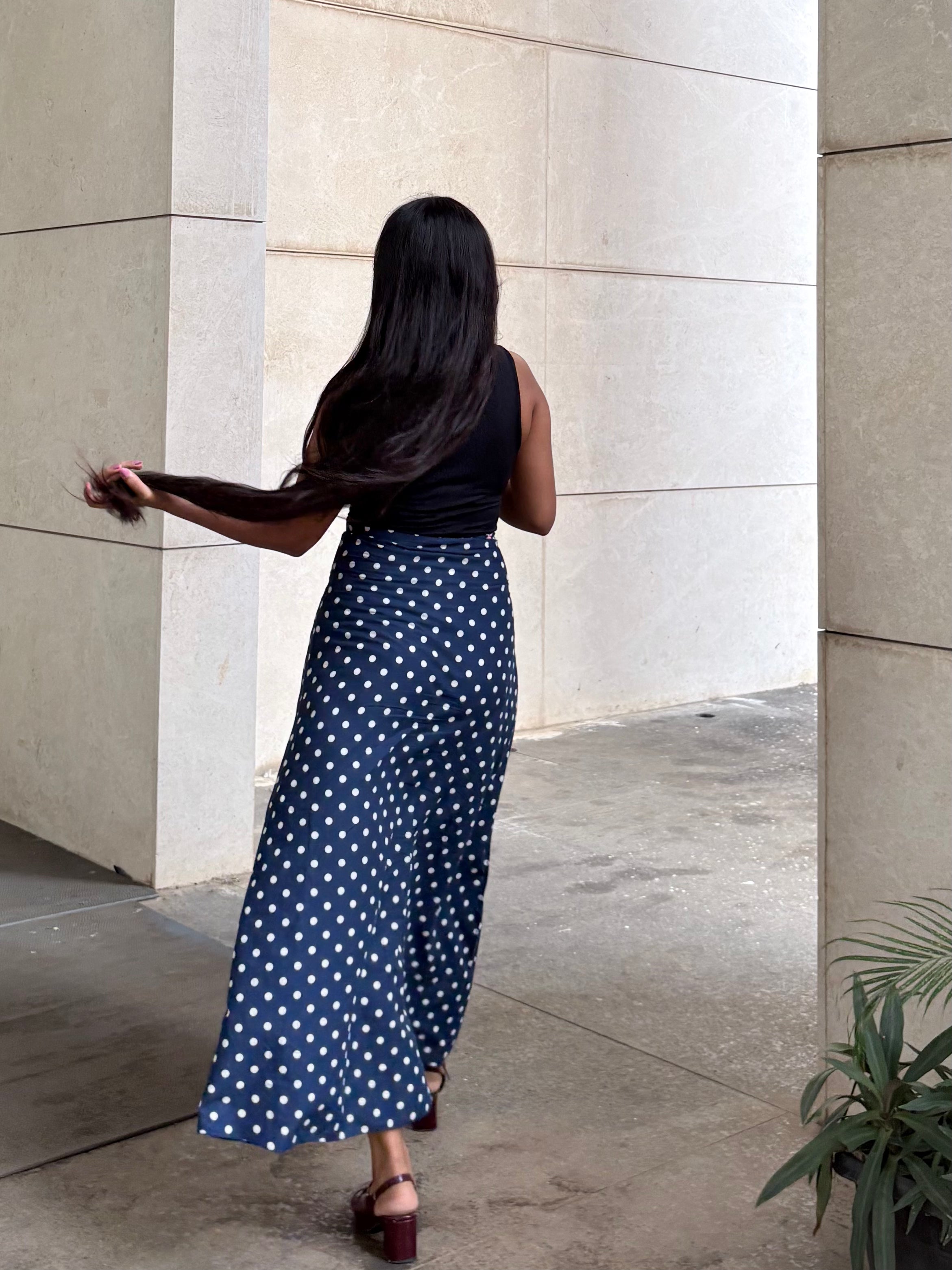 Blue Polka Dot Skirt