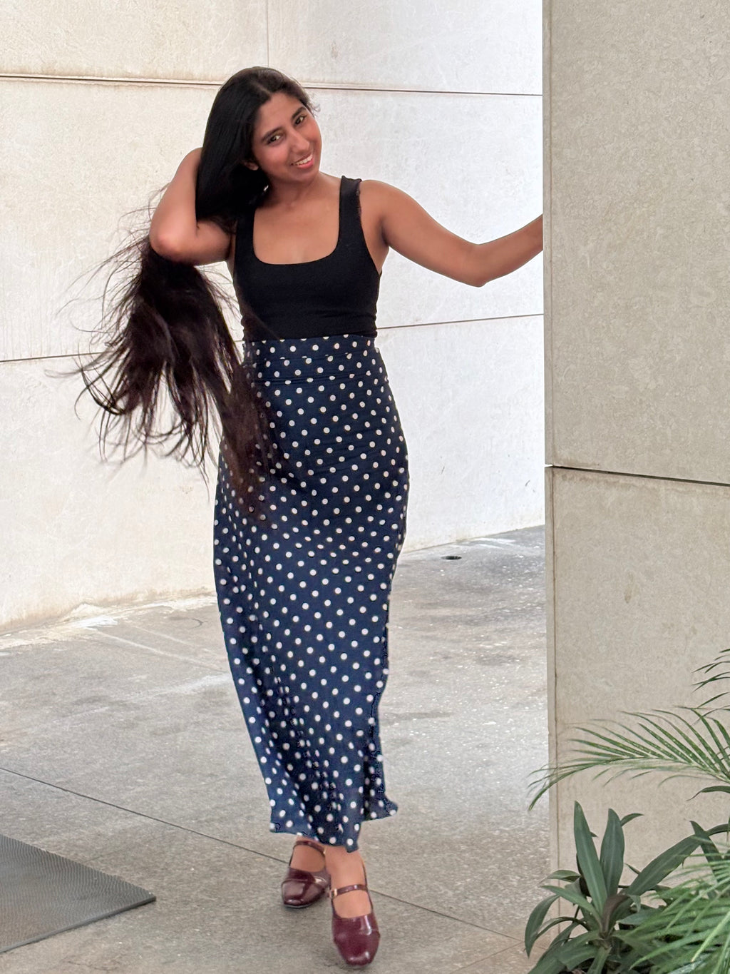 Blue Polka Dot Skirt