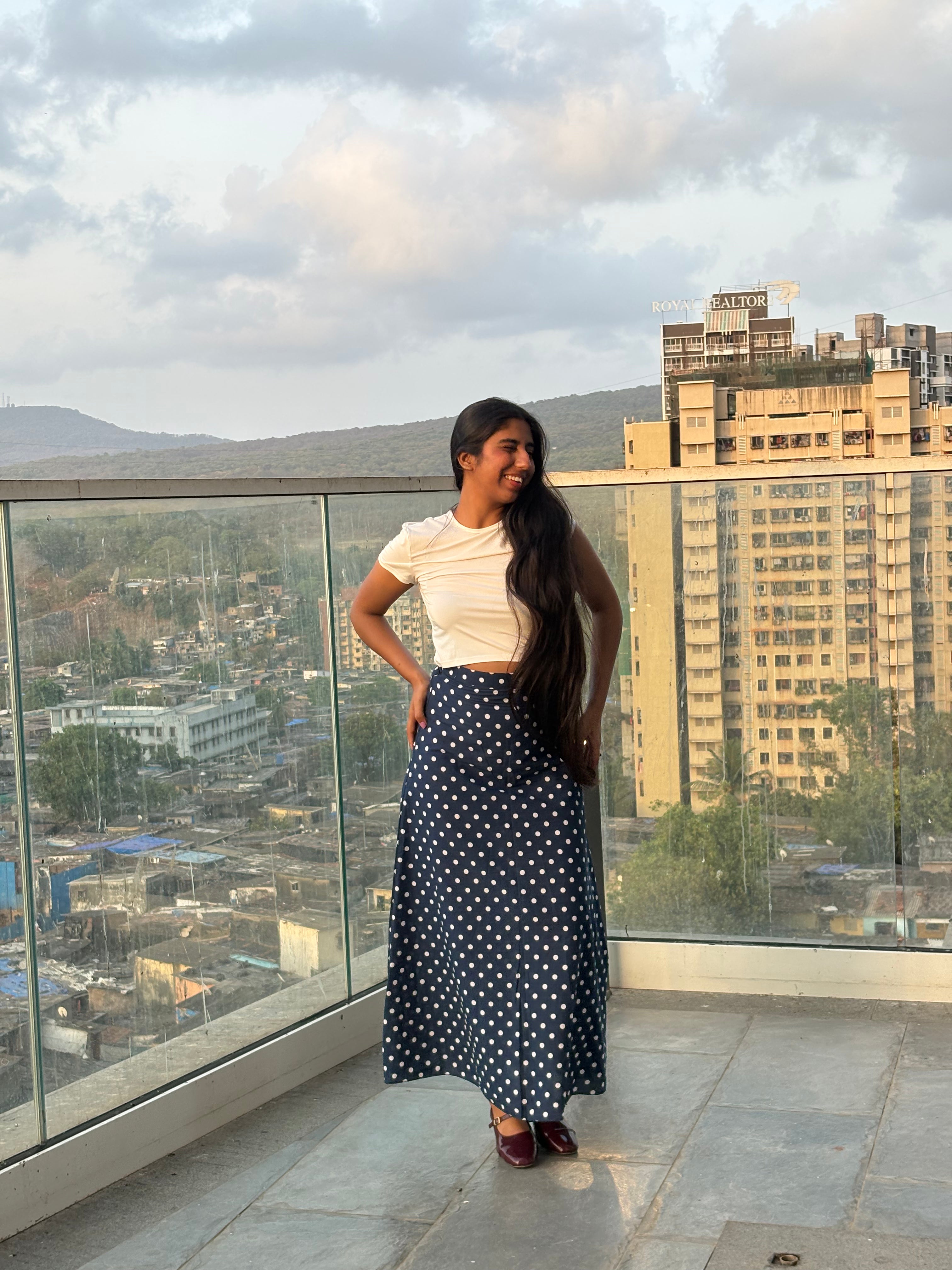 Blue Polka Dot Skirt