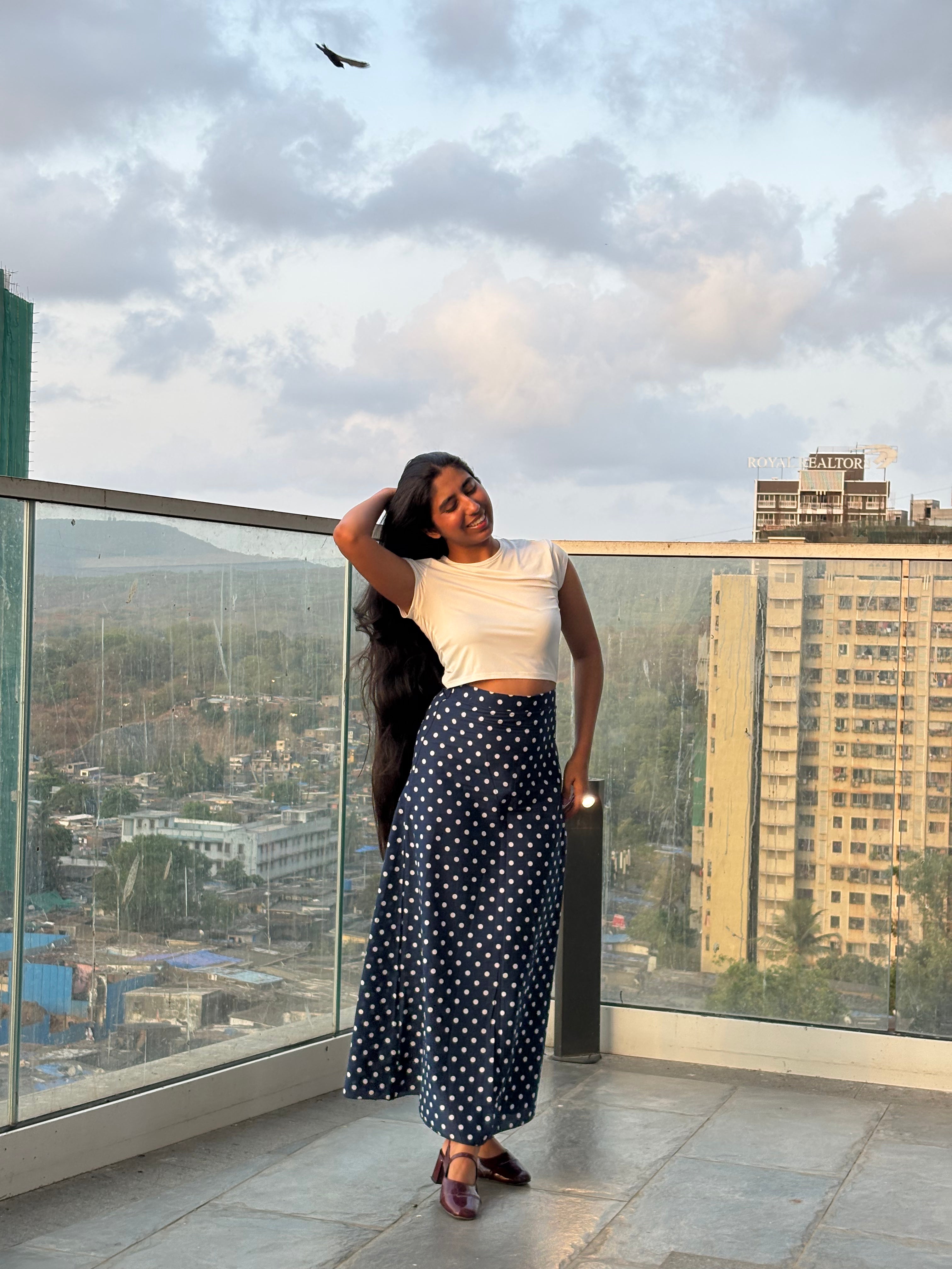 Blue Polka Dot Skirt