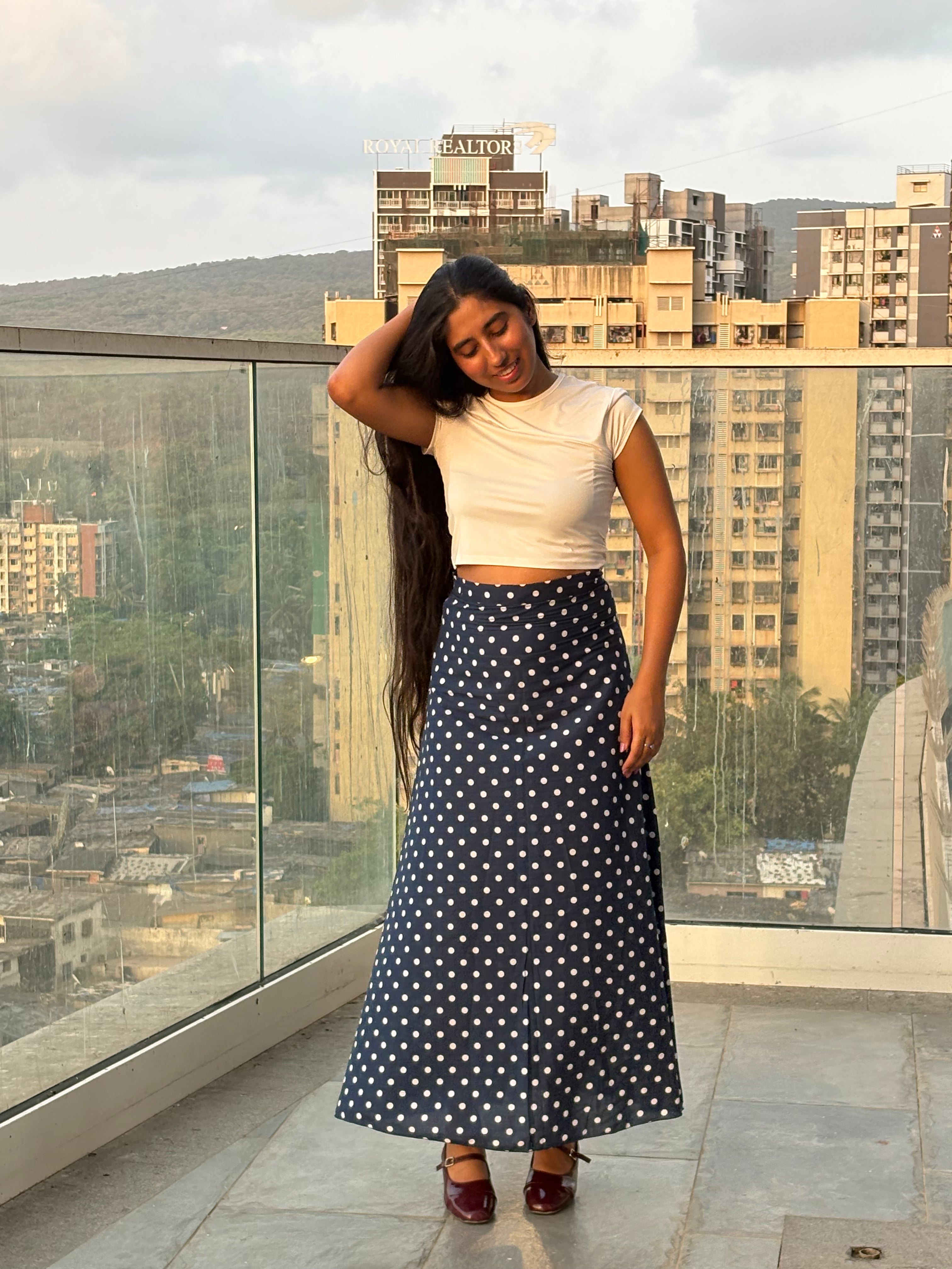 Blue Polka Dot Skirt