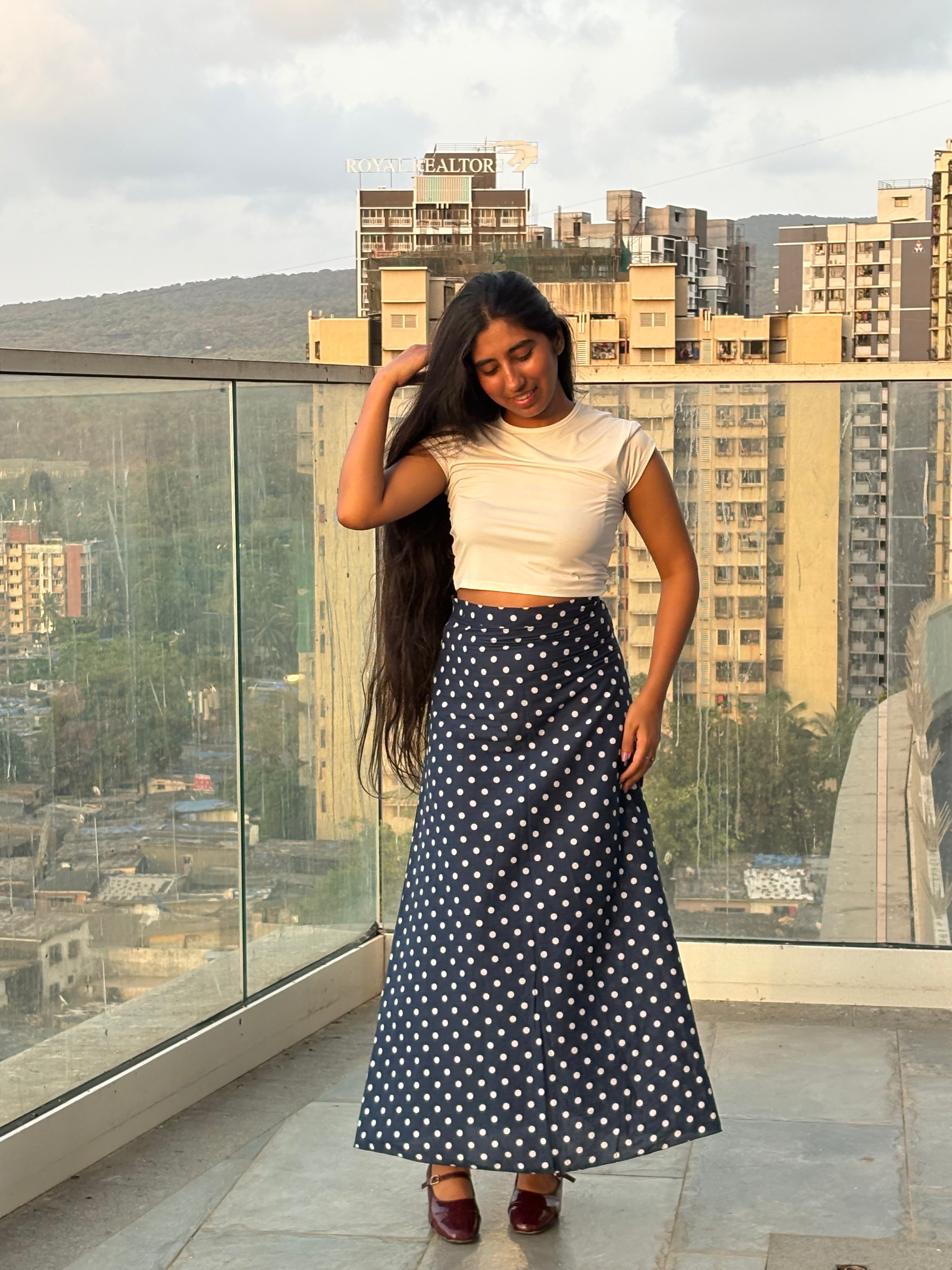 Blue Polka Dot Skirt