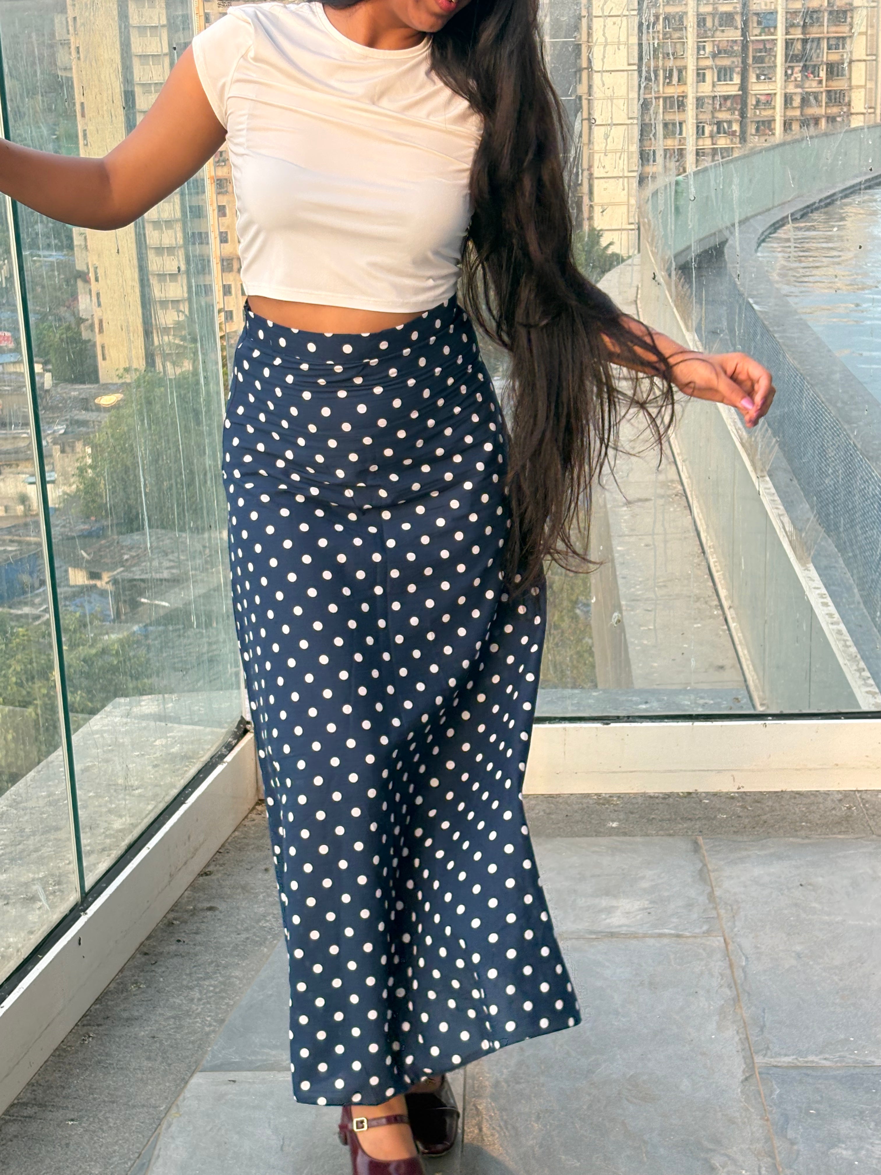 Blue Polka Dot Skirt