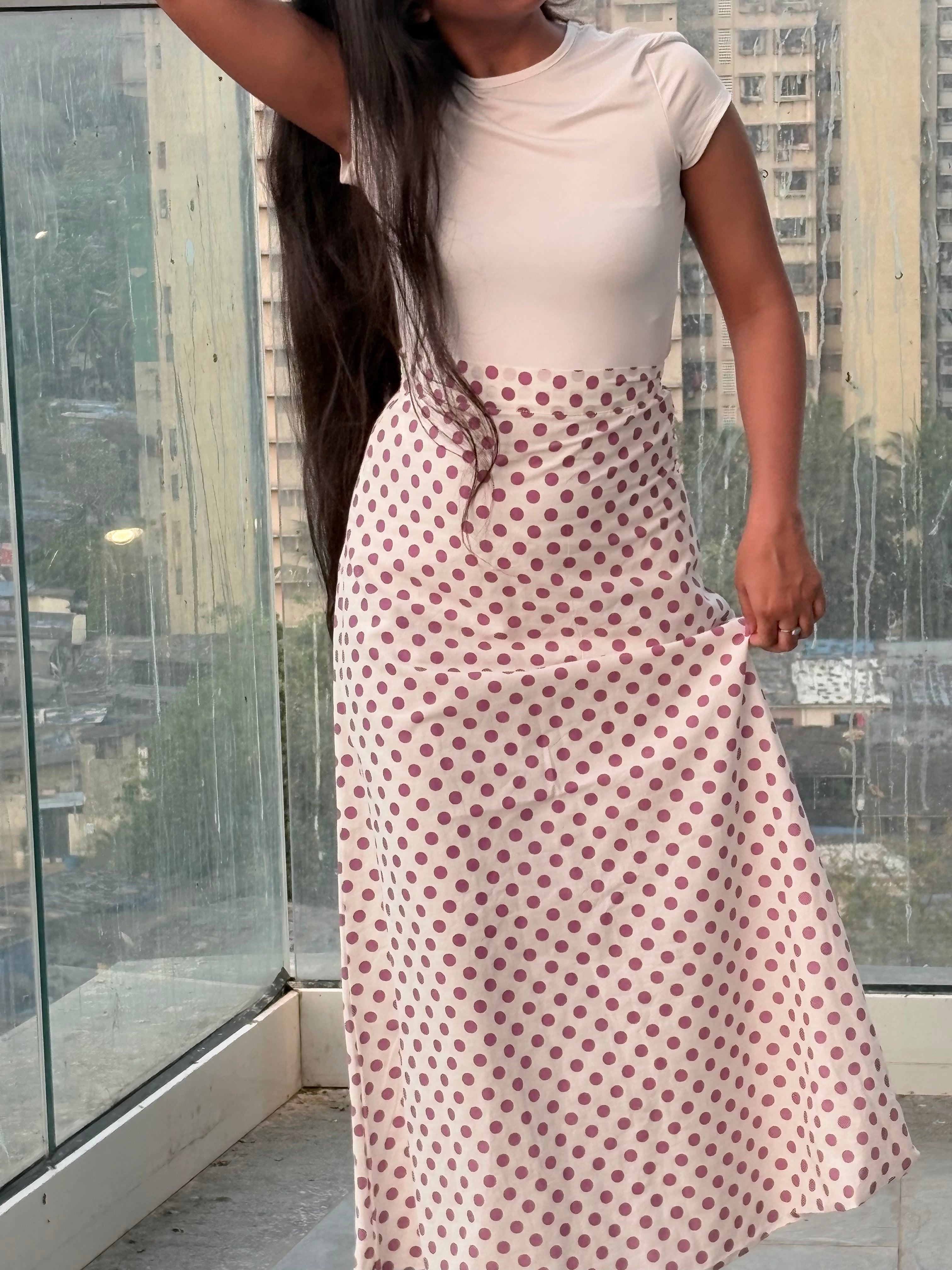 Lavender Polka Dot Skirt