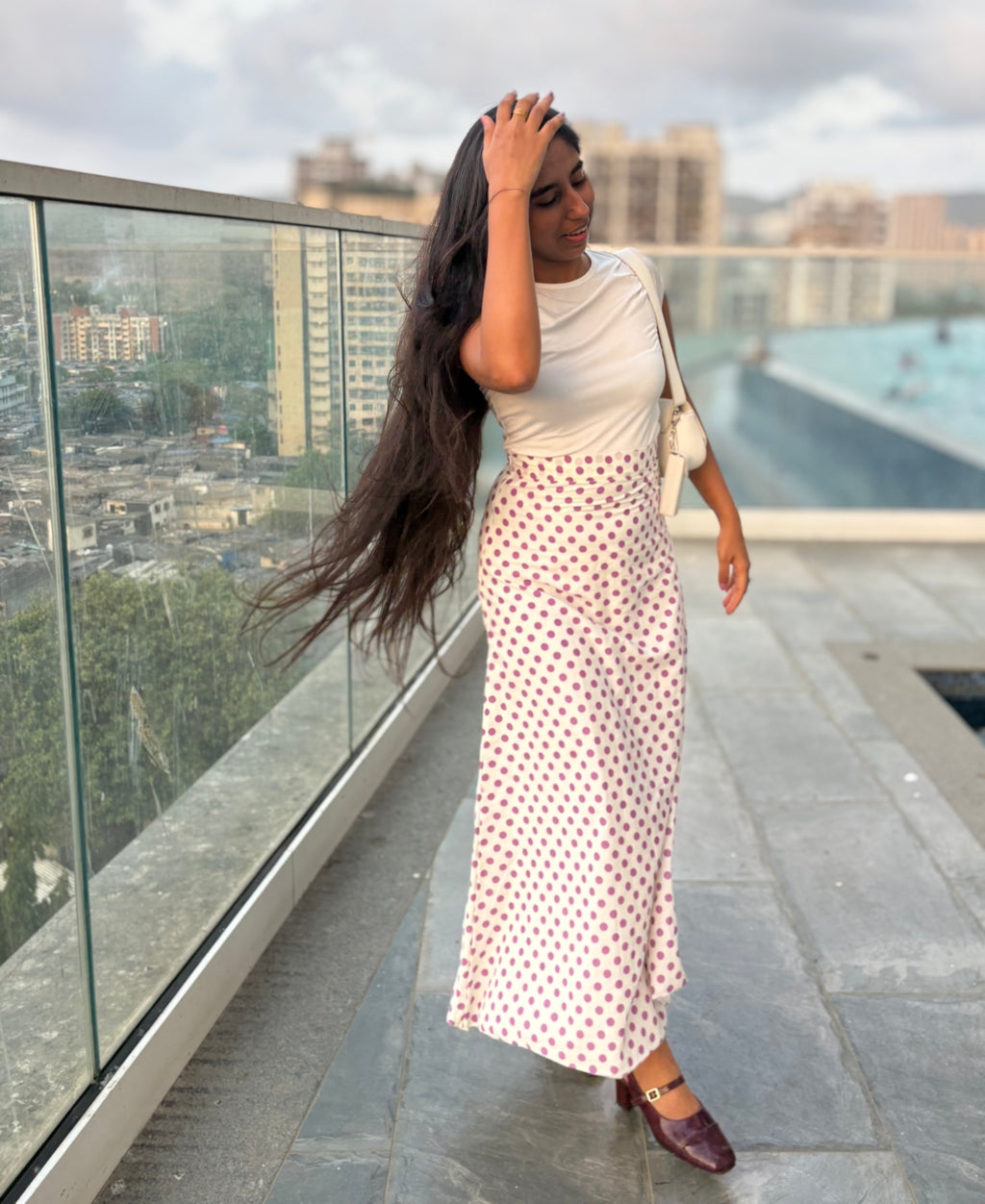 Lavender Polka Dot Skirt