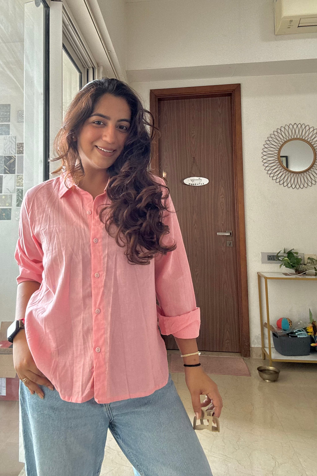 Fresh Peach Linen Shirt