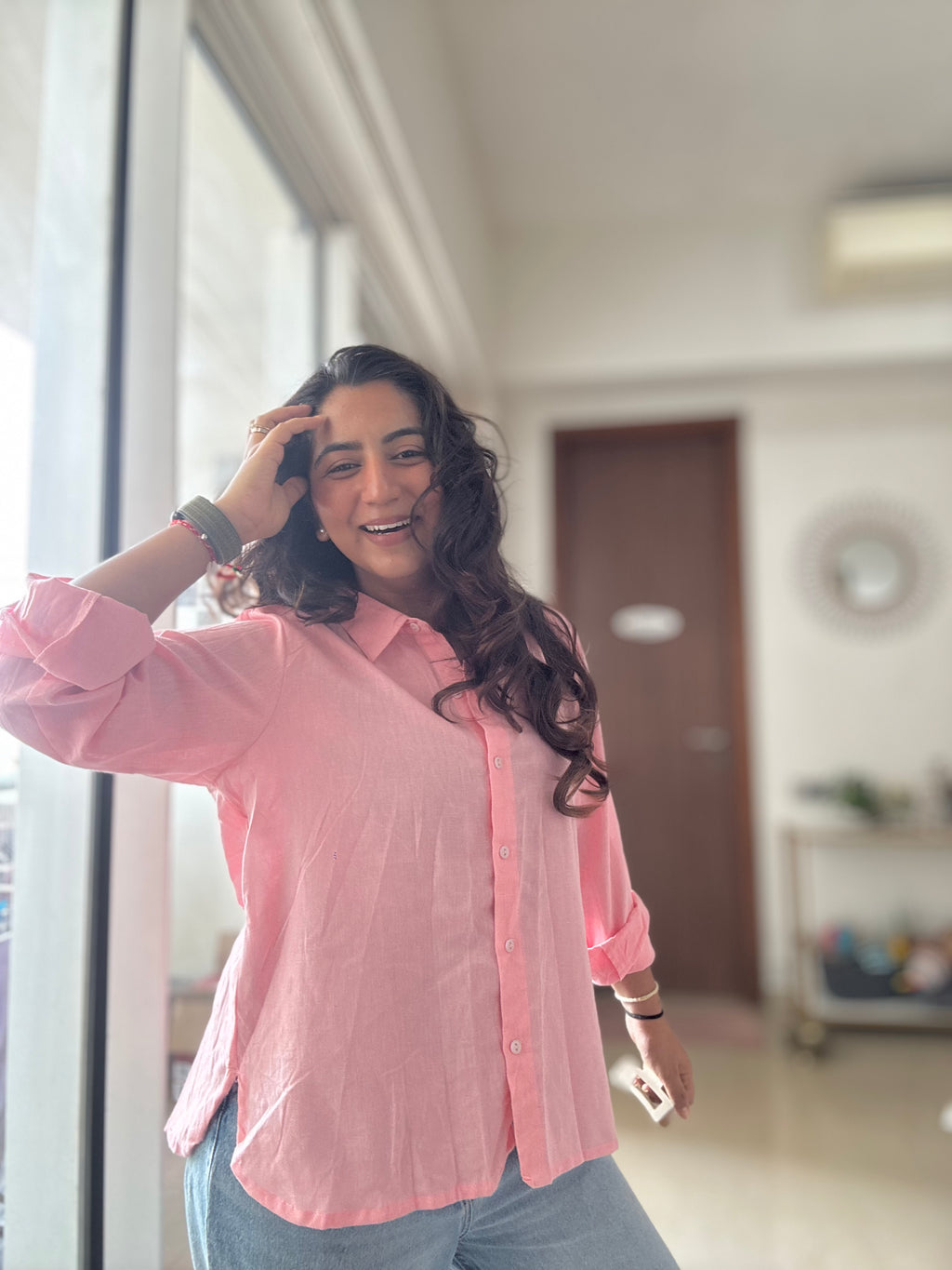 Fresh Peach Linen Shirt