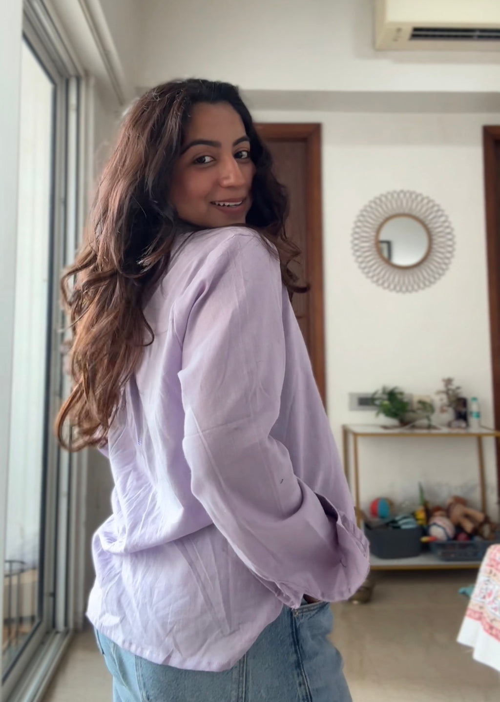 Soft Lilac Classic Linen Shirt
