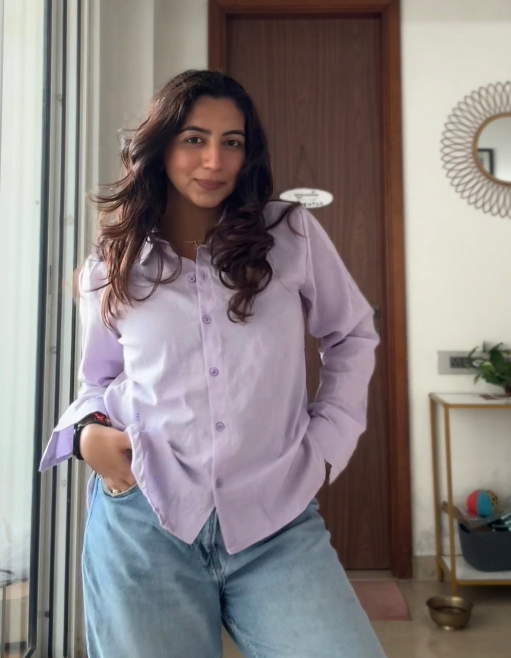 Soft Lilac Classic Linen Shirt