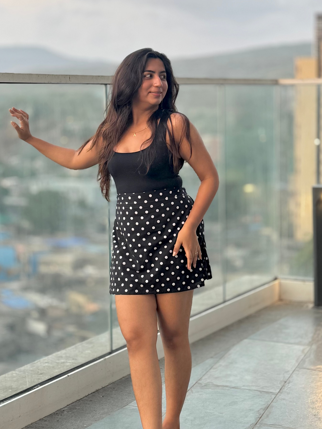 Black Polka Dot Skort