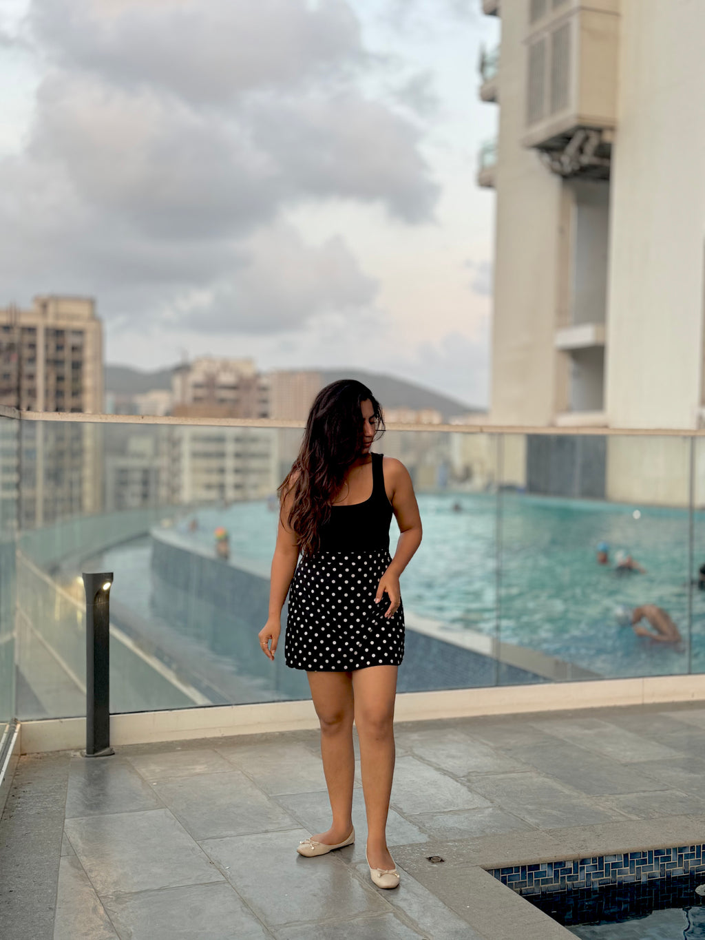 Black Polka Dot Skort