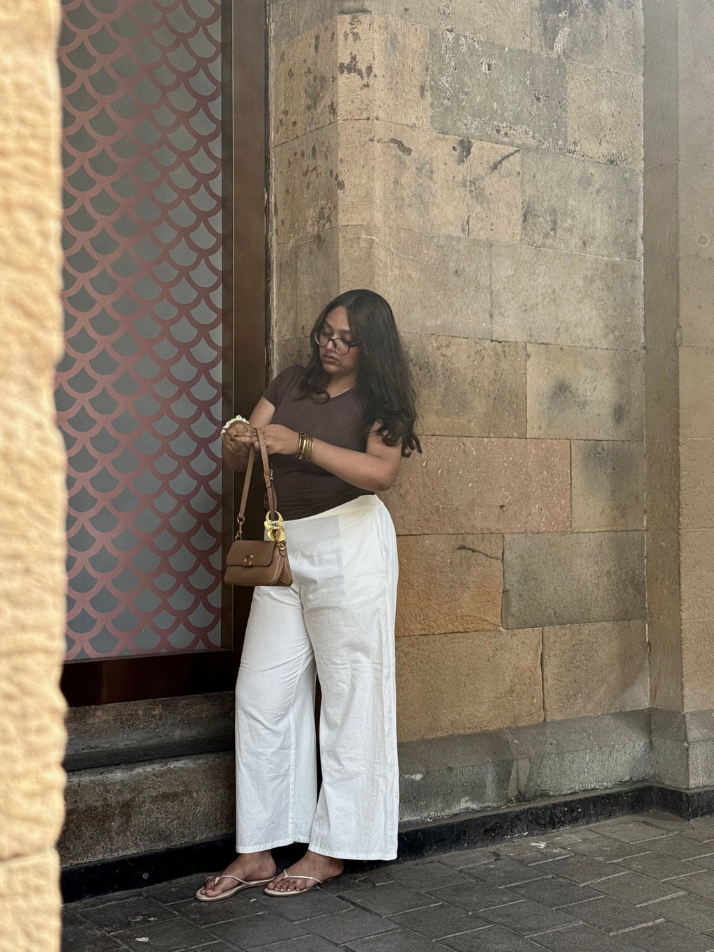White Cotton Wide-Leg Parallel Pants