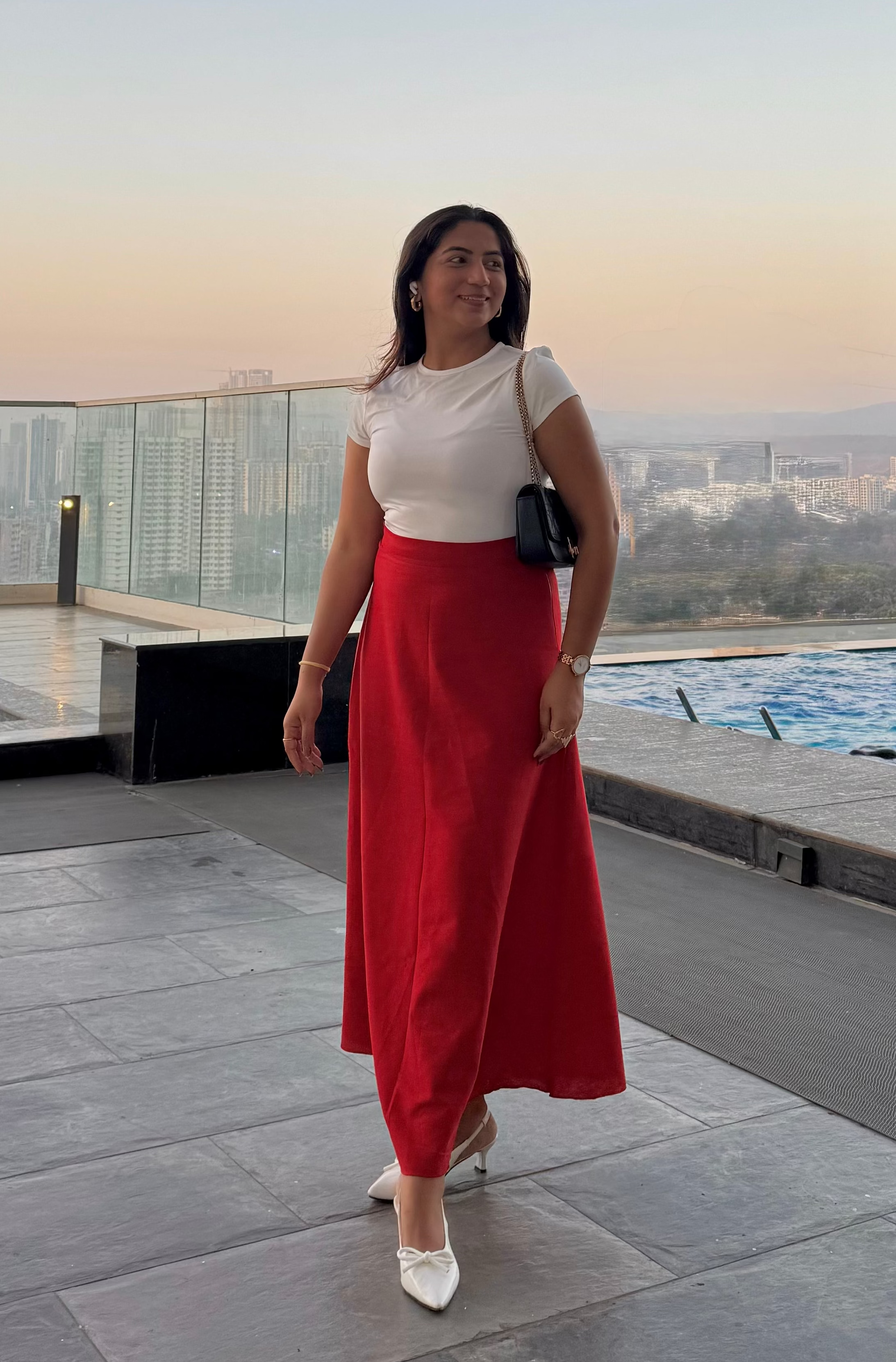 Red Cotton Skirt