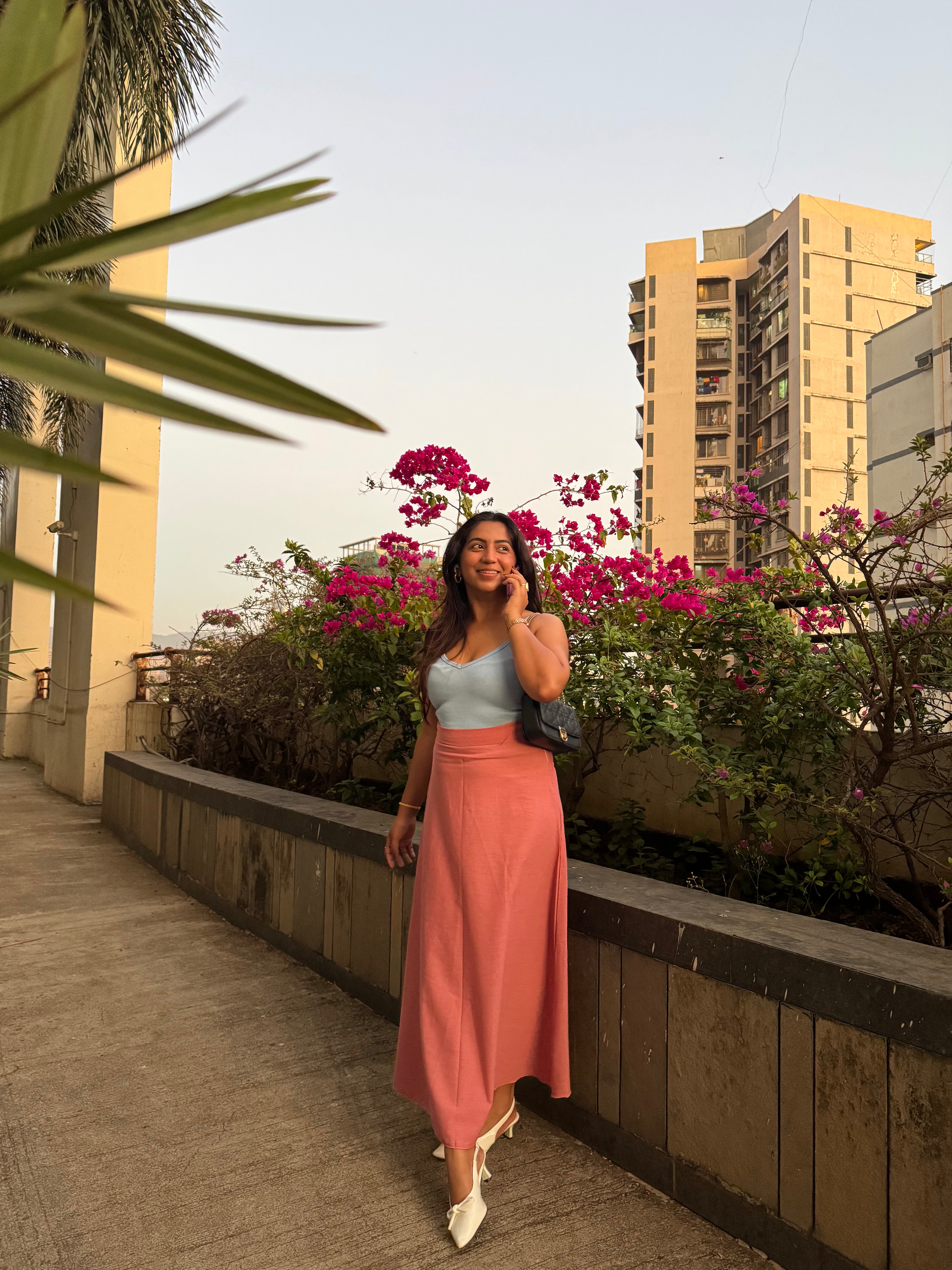 Peach Cotton Skirt
